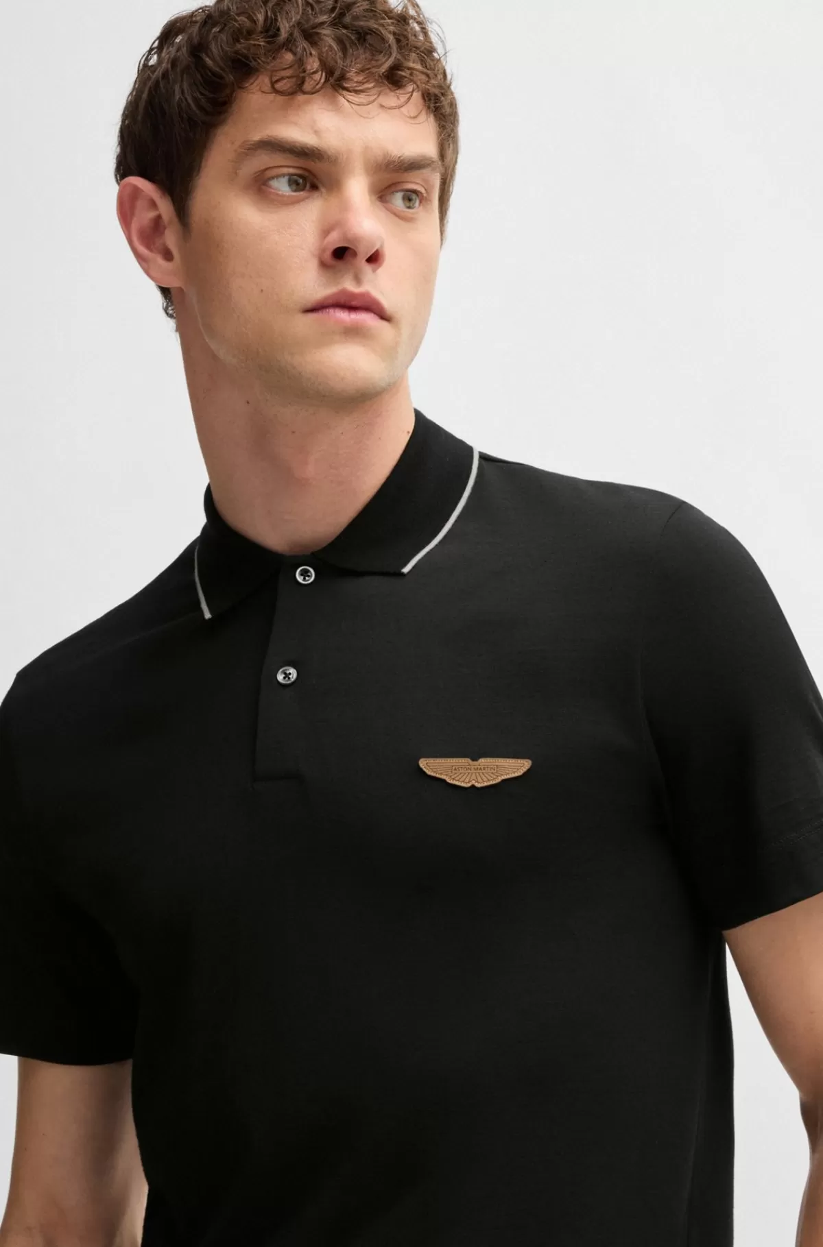 HUGO BOSS BOSS X ASTON MARTIN-poloshirt I Merinould Sort Discount