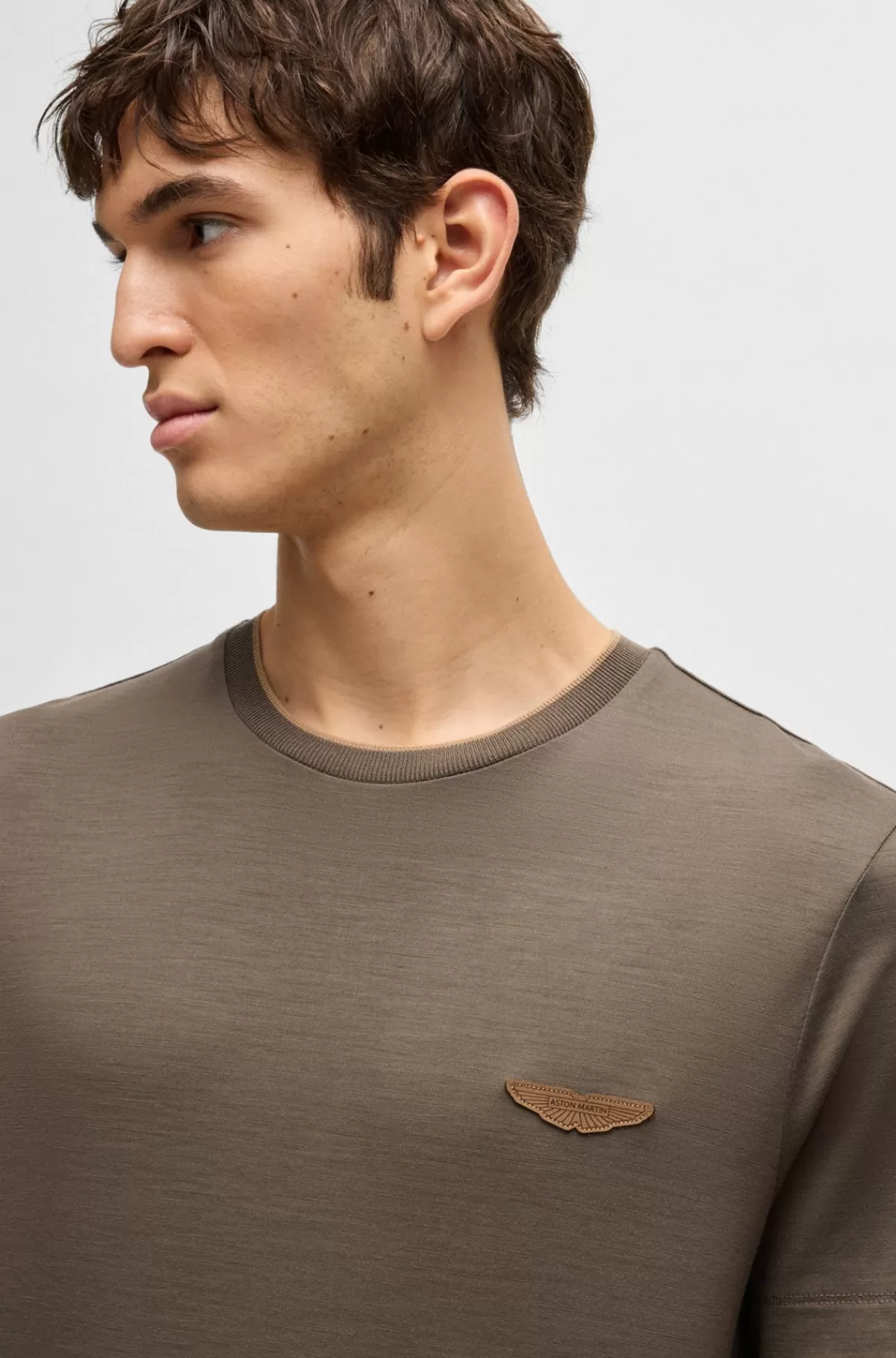 HUGO BOSS BOSS X ASTON MARTIN-T-shirt I Jersey Af Merinould Brun Best Sale