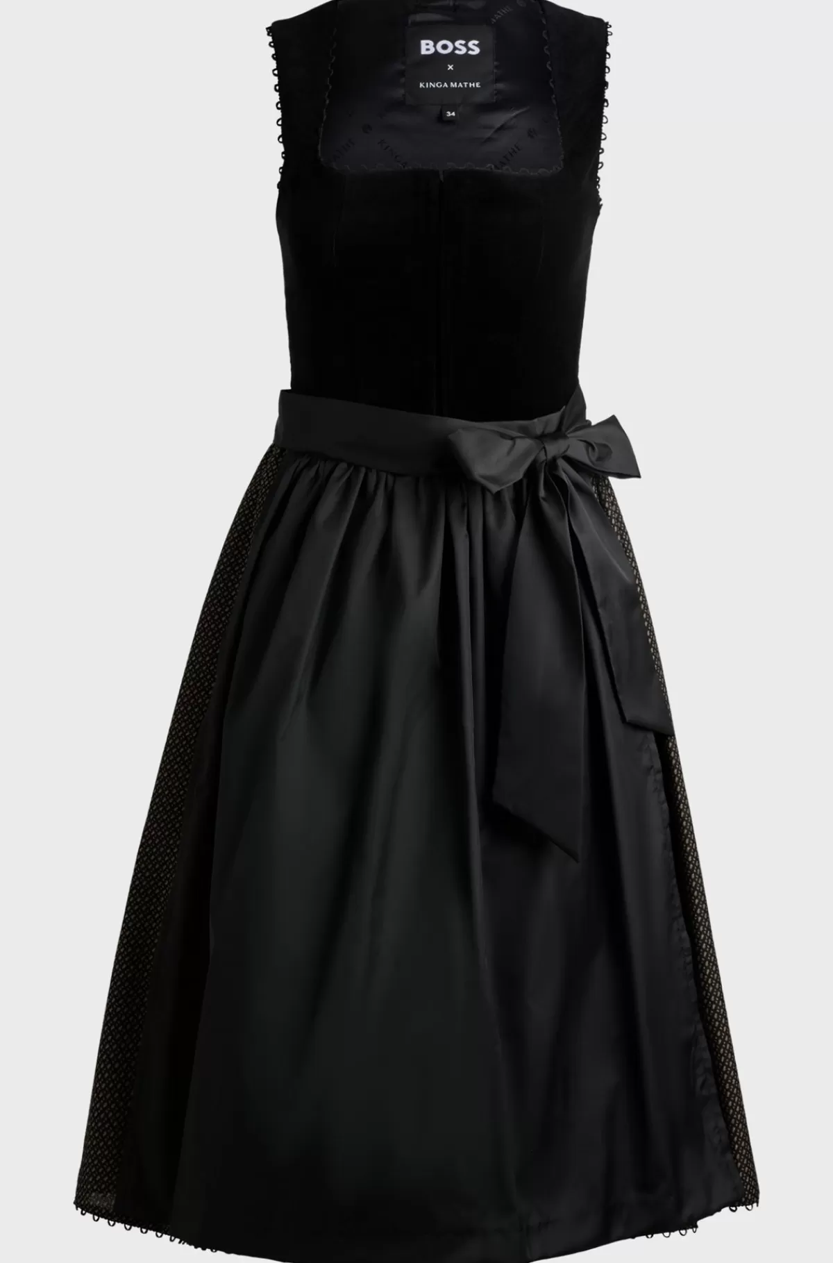 HUGO BOSS BOSS X Kinga Mathe Dirndl-kjole Med Overdel I Fløjl Sort Discount