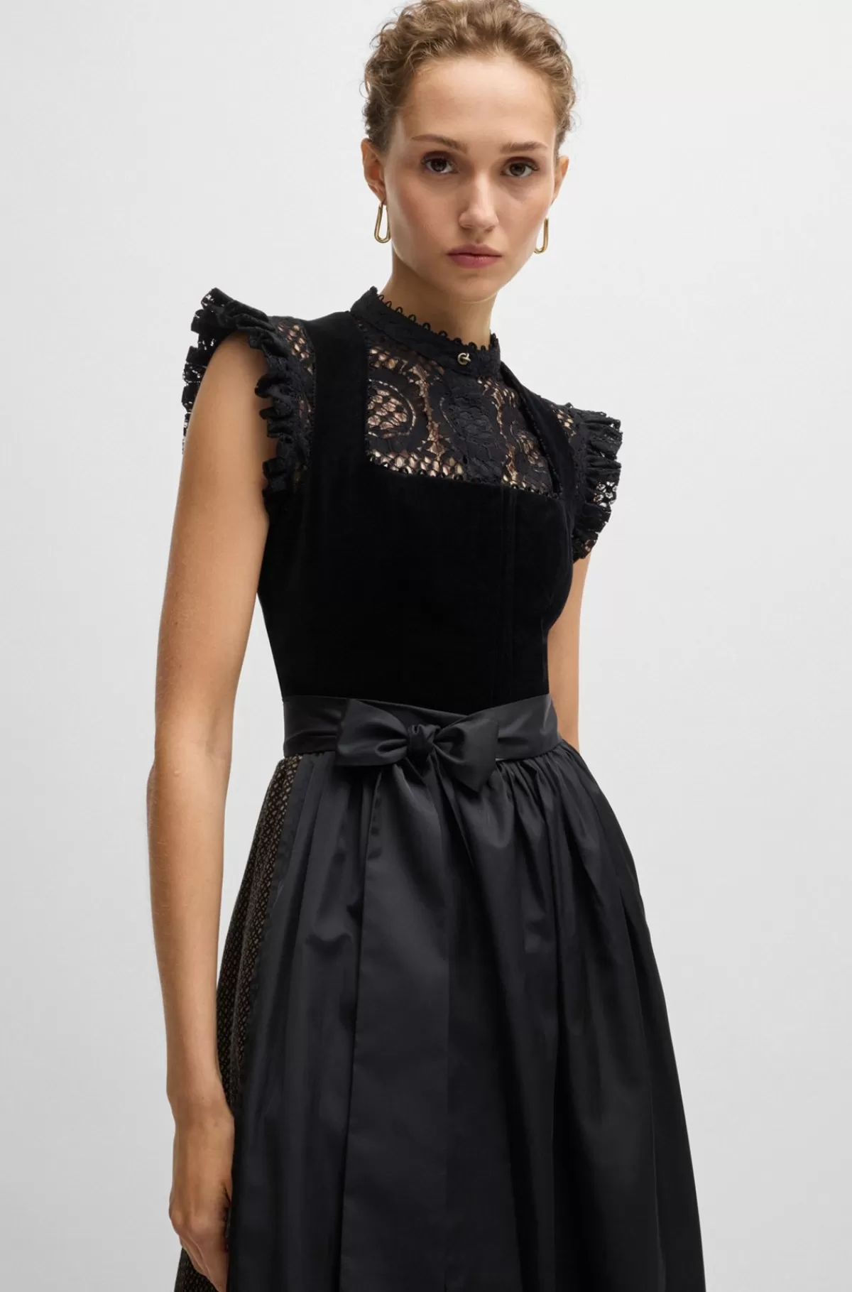 HUGO BOSS BOSS X Kinga Mathe Dirndl-kjole Med Overdel I Fløjl Sort Discount