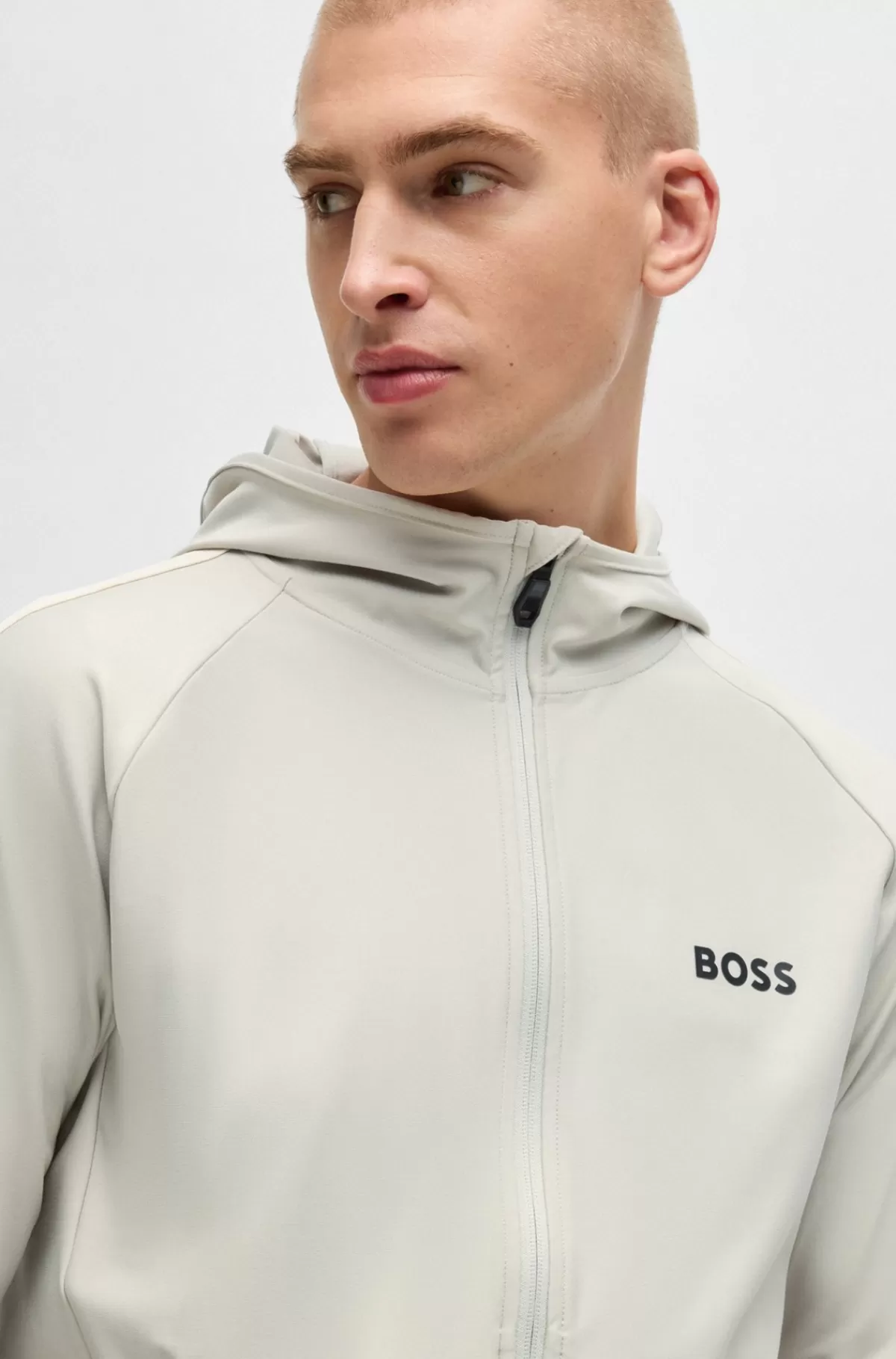 HUGO BOSS BOSS X MATTEO BERRETTINI Lynlåstrøje Med Regular Fit Og Signaturstribet Grafik Naturlig Sale