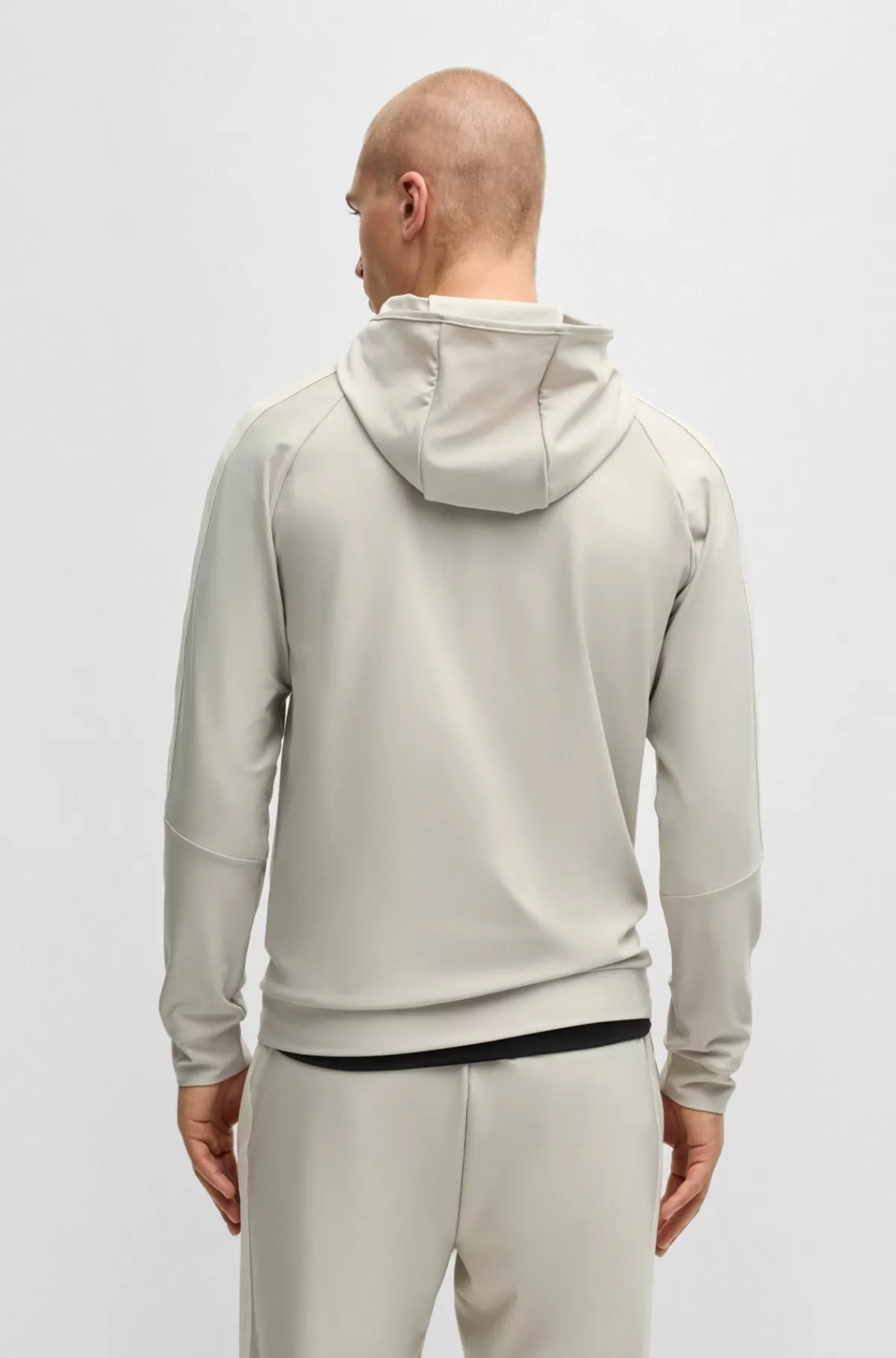 HUGO BOSS BOSS X MATTEO BERRETTINI Lynlåstrøje Med Regular Fit Og Signaturstribet Grafik Naturlig Sale