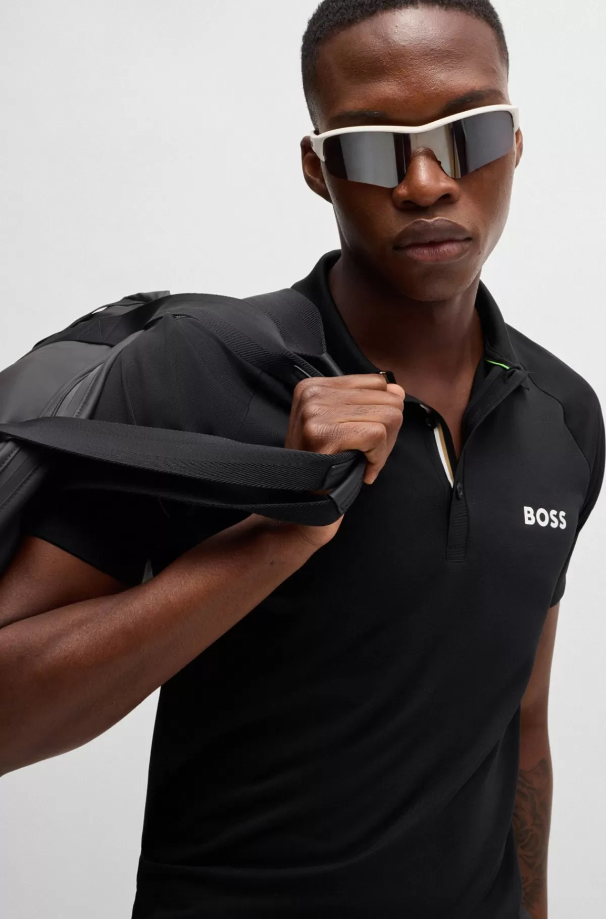HUGO BOSS BOSS X Matteo Berrettini Poloshirt I Waffle-stof Sort Online