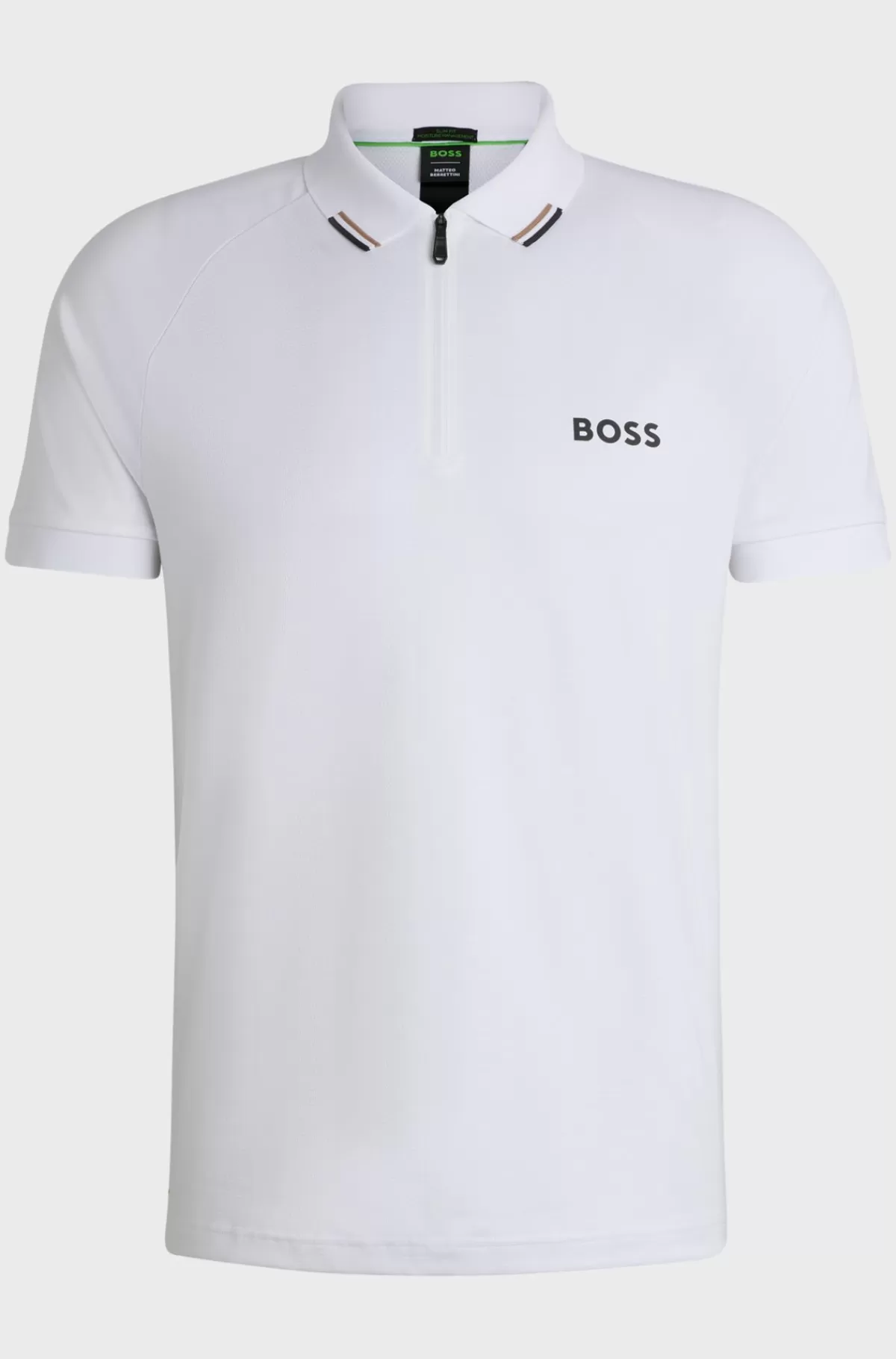 HUGO BOSS BOSS X Matteo Berrettini Poloshirt Med Popcorn-stribe Hvid New