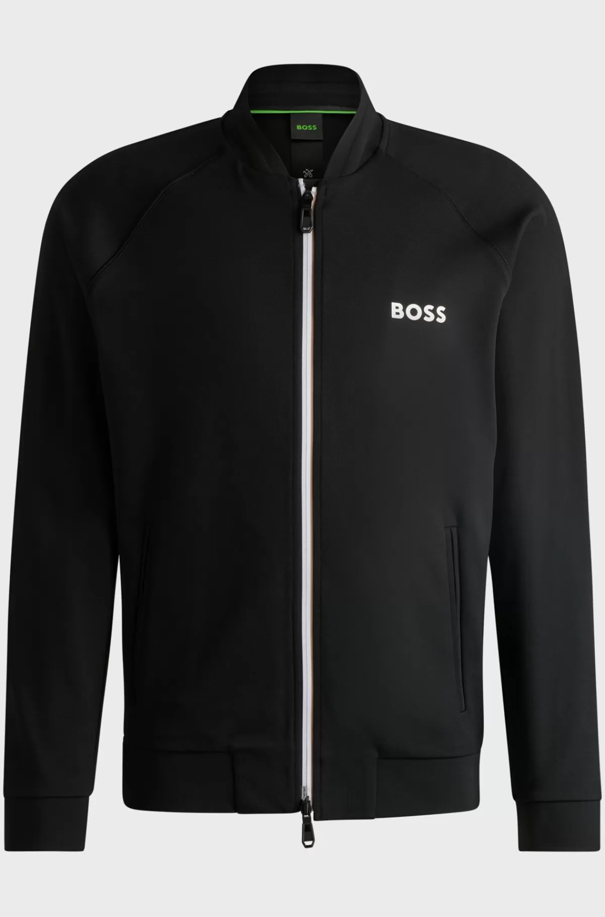 HUGO BOSS BOSS X Matteo Berrettini Sweatshirt Med Logo Og Regular Fit I Gabardine Med Stræk Sort Hot