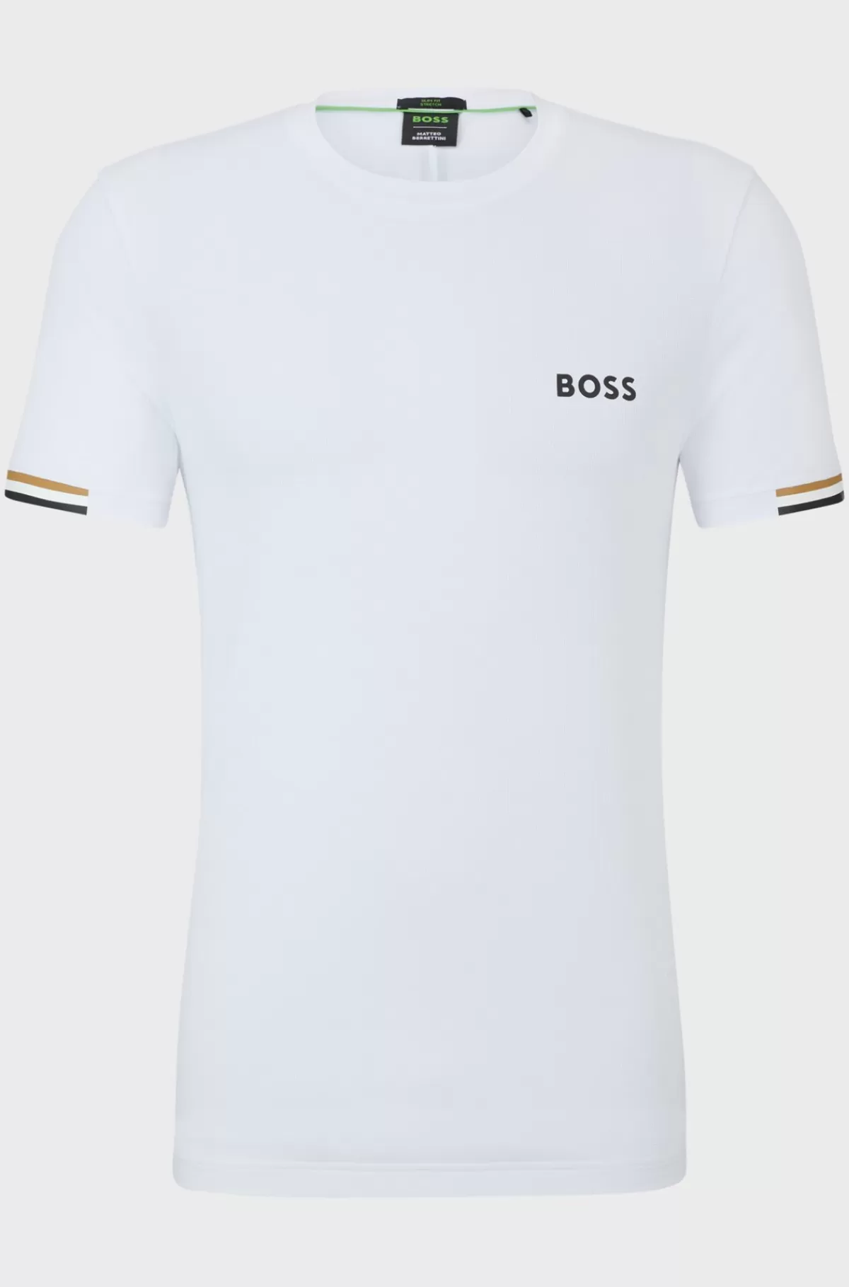 HUGO BOSS BOSS X Matteo Berrettini T-shirt I Vaffelvævet Stof Med Signaturstribet Grafik Hvid Best Sale