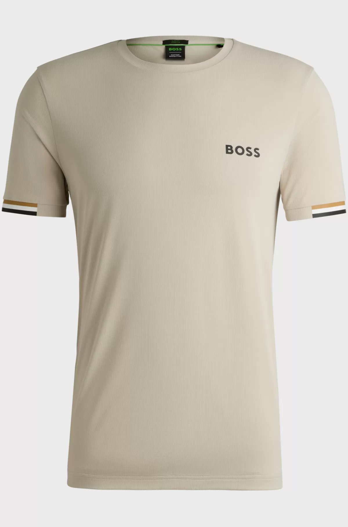 HUGO BOSS BOSS X Matteo Berrettini T-shirt I Vaffelvævet Stof Med Signaturstribet Grafik Lys beige Clearance
