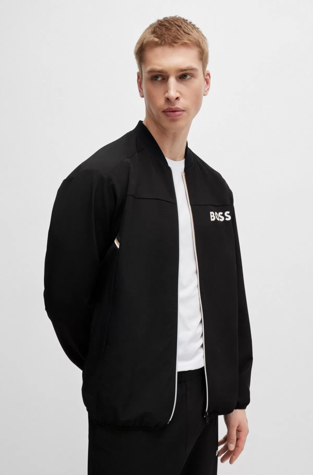 HUGO BOSS BOSS X Matteo Berrettini-tracksuit I Poplin Med Stræk Samt Signaturdetaljer Sort Shop