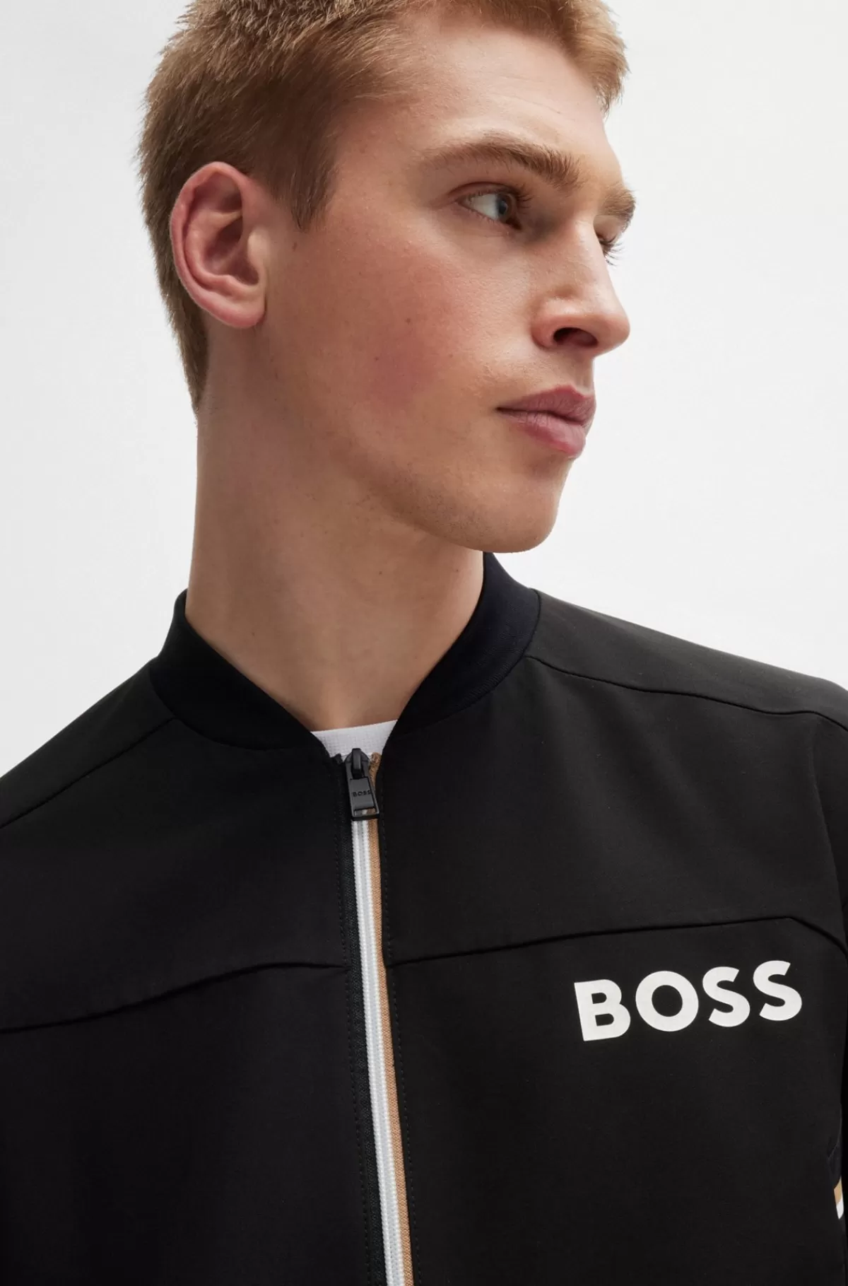 HUGO BOSS BOSS X Matteo Berrettini-tracksuit I Poplin Med Stræk Samt Signaturdetaljer Sort Shop