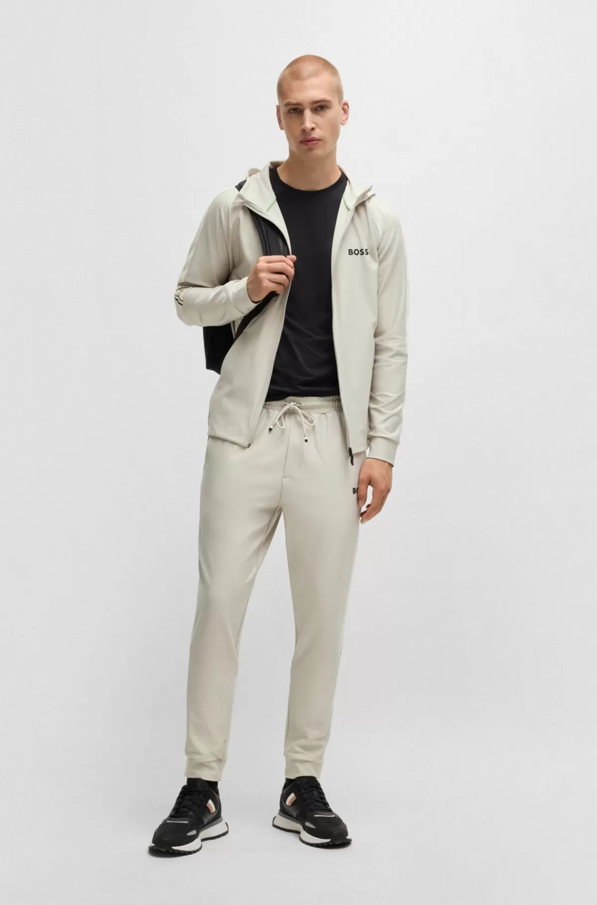HUGO BOSS BOSS X Matteo Berrettini-tracksuit-bukser Med Kontrastkantbånd Og Branding Naturlig Shop