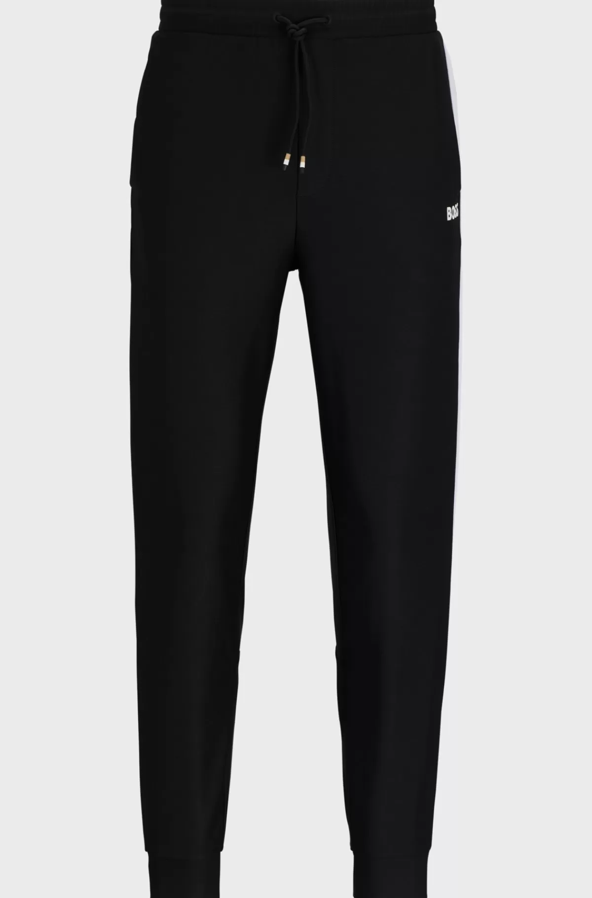 HUGO BOSS BOSS X Matteo Berrettini-tracksuit-bukser Med Kontrastkantbånd Og Branding Sort New