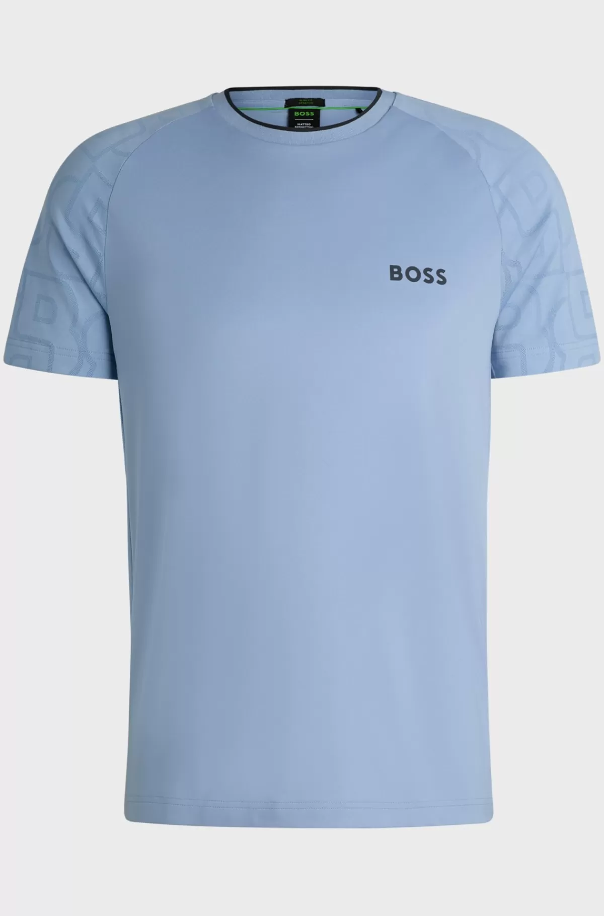 HUGO BOSS BOSS X Matteo Berrettini-T-shirt I Jersey Med Stræk Og Signaturdetaljer Lyseblå New