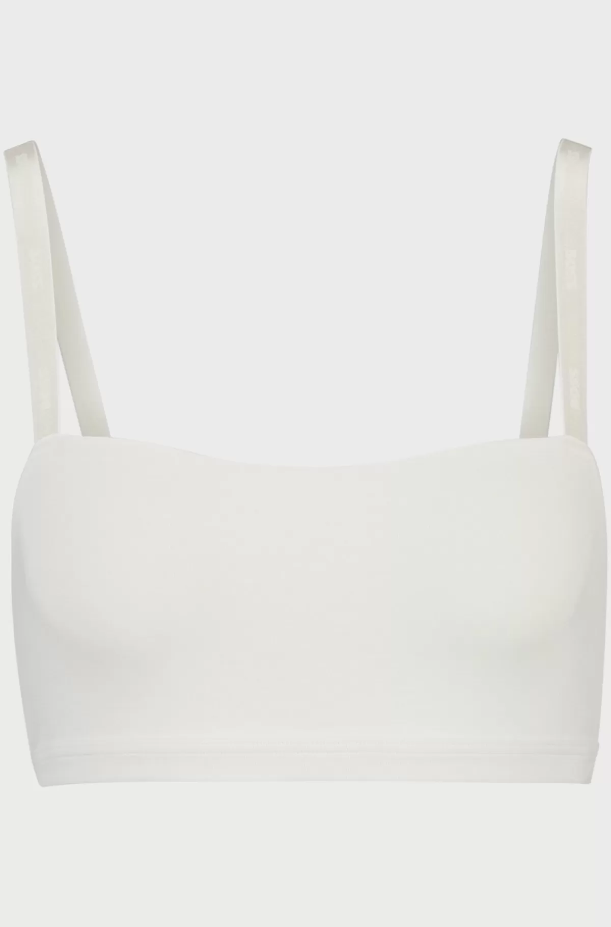 HUGO BOSS Bralette I Jersey Med Stræk Og Stropper Med Branding Hvid New