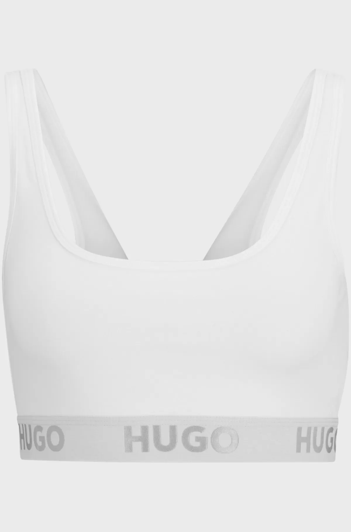HUGO BOSS Bralette I Strækbomuld Med Logobånd Hvid Online
