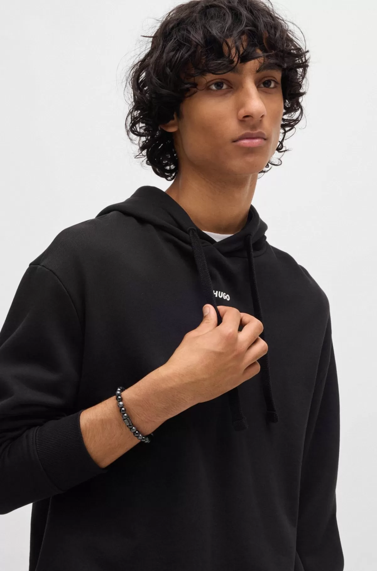HUGO BOSS Brandet Armbånd Med e Onyxperler Sort Fashion