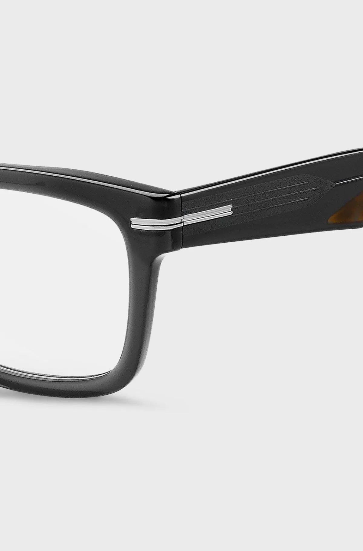 HUGO BOSS Briller Med Styrke I Gråt Acetat Med Mønstrede Spidser Sort Store