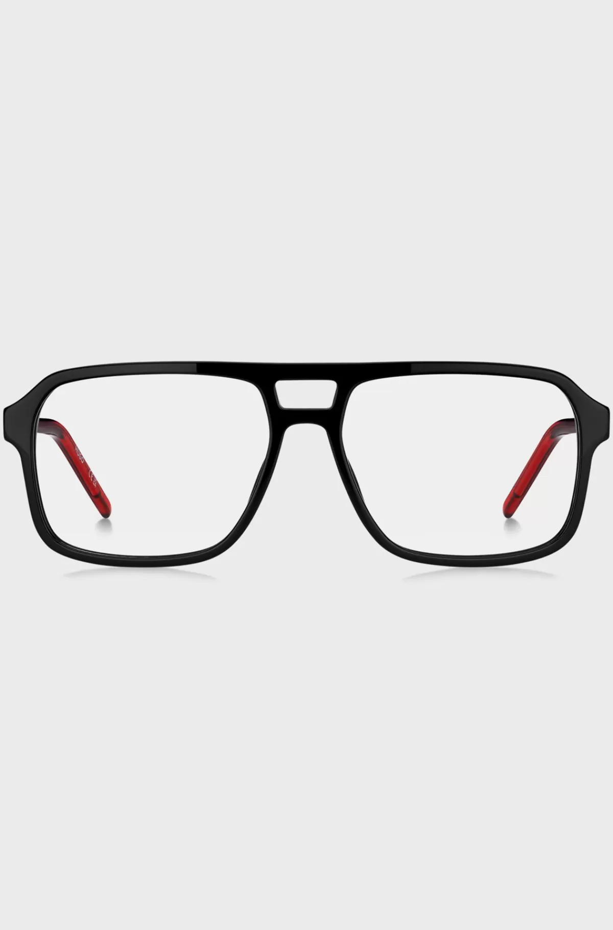 HUGO BOSS Briller Med Styrke I Acetat Med Dobbelt Bro Og Røde Detaljer Sort Online