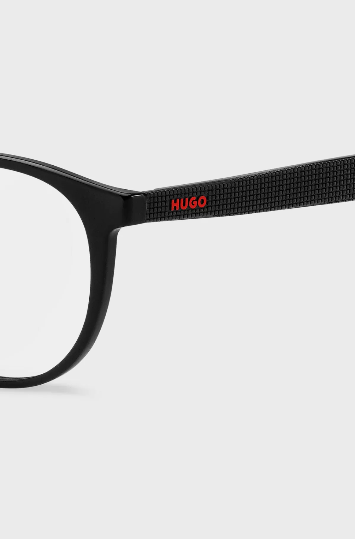 HUGO BOSS Briller Med Styrke I Acetat Med Mønstrede Stænger Sort Clearance