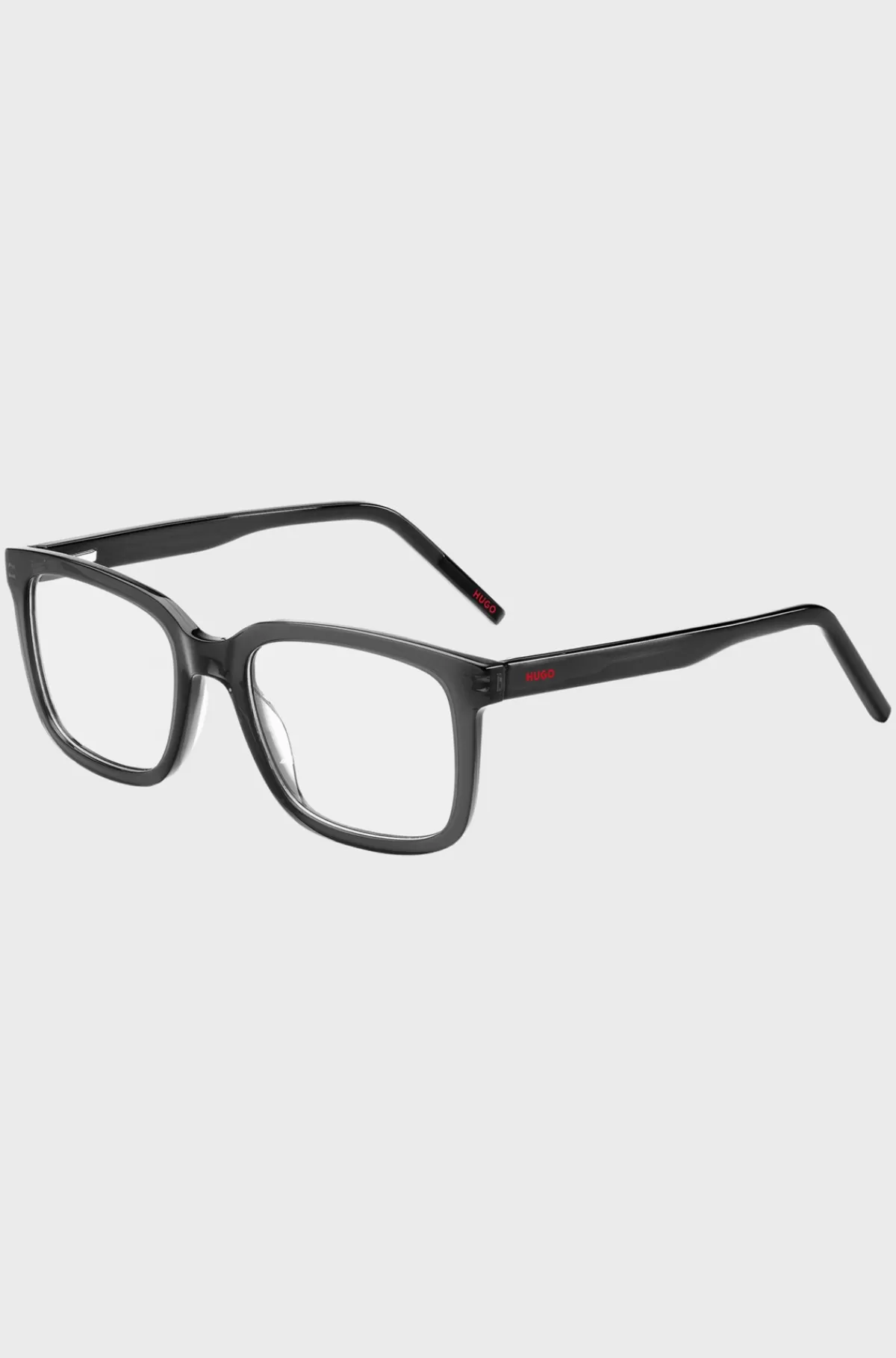 HUGO BOSS Briller Med Styrke I Sort Acetat Med Røde Logoer Grå Best