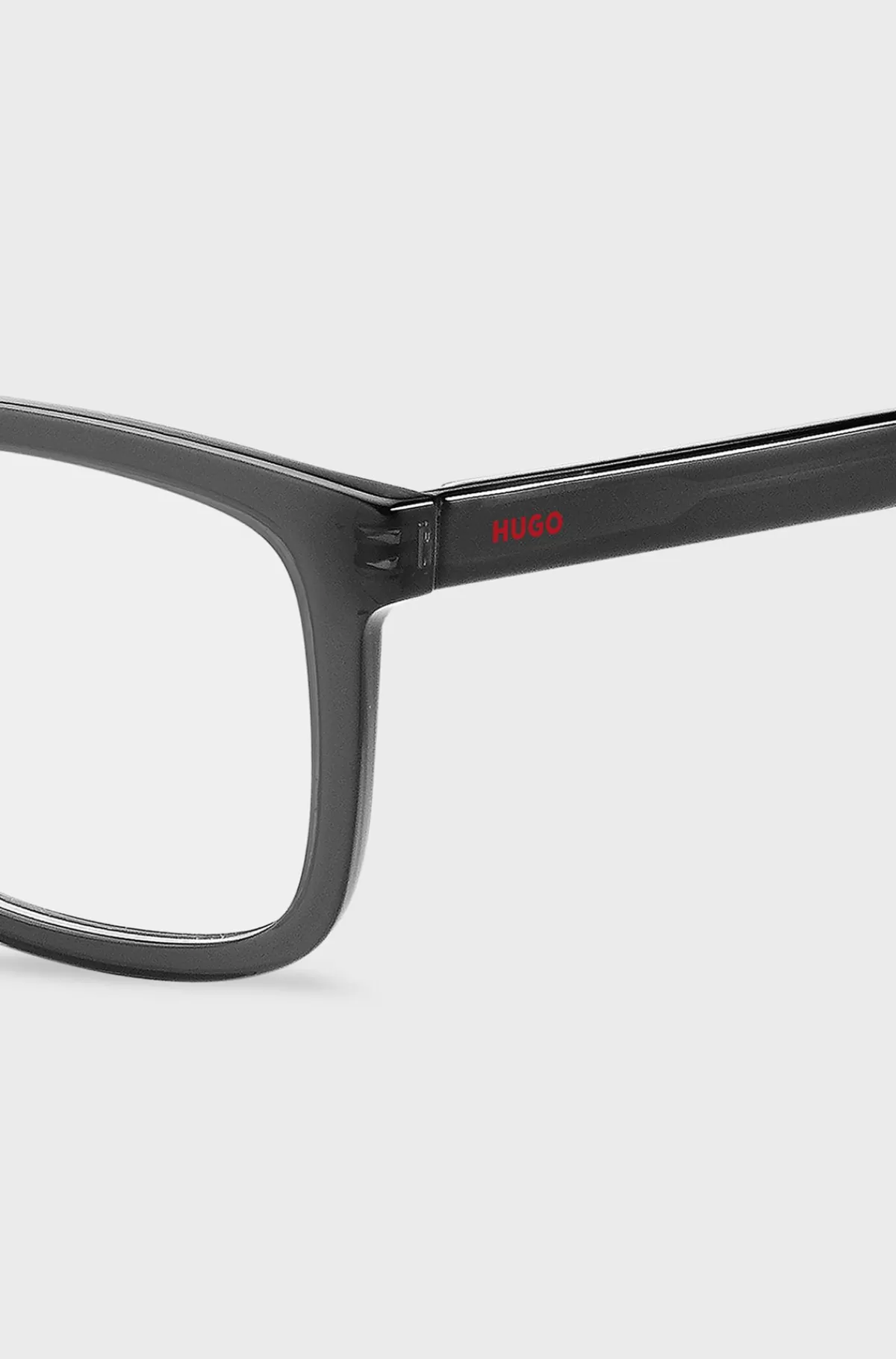 HUGO BOSS Briller Med Styrke I Sort Acetat Med Røde Logoer Grå Best