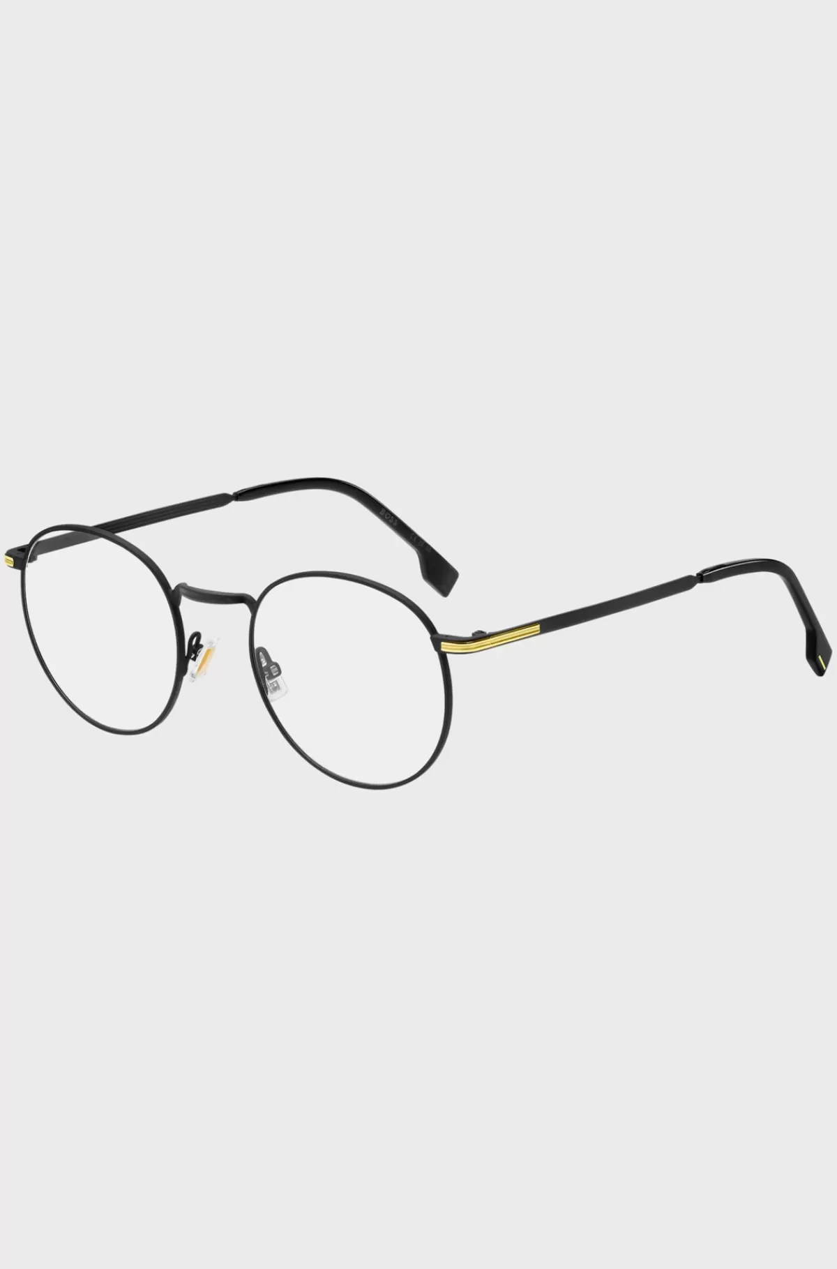 HUGO BOSS Briller Med Styrke I Stål Og Signaturmetal Sort Online