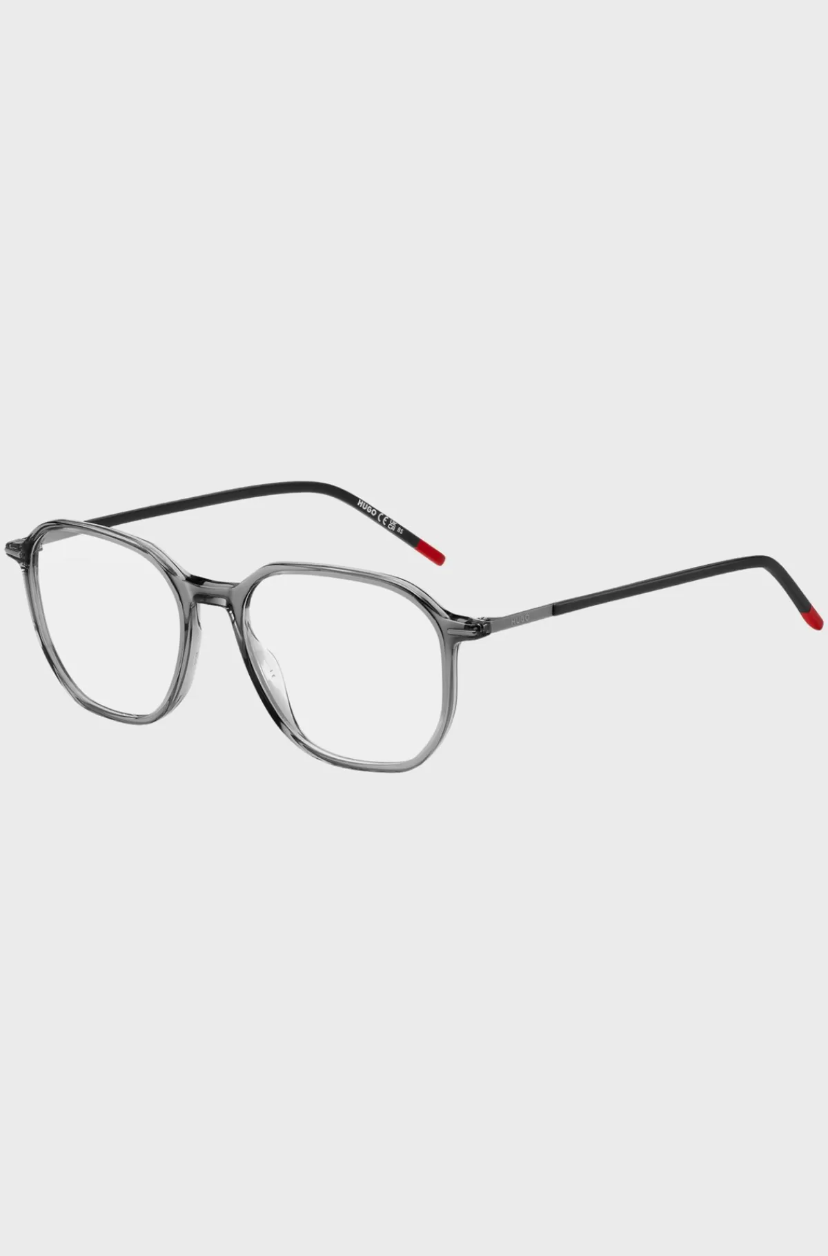 HUGO BOSS Briller Med Styrke I Transparent Acetat Med Logostænger Grå Outlet