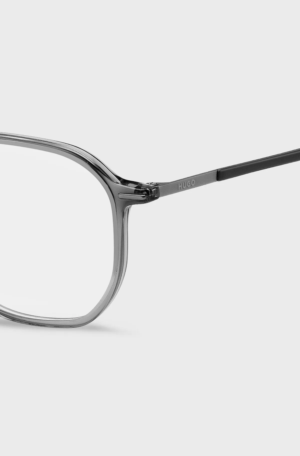 HUGO BOSS Briller Med Styrke I Transparent Acetat Med Logostænger Grå Outlet