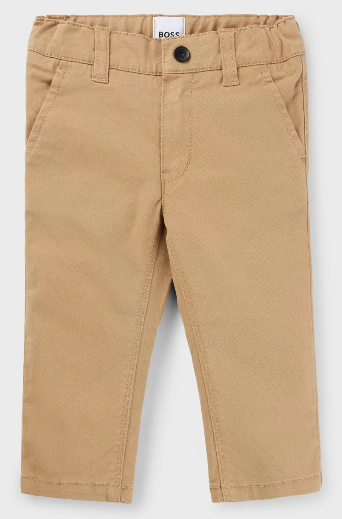 HUGO BOSS Børnebukser I Bomuldstwill Med Stræk Brun Fashion