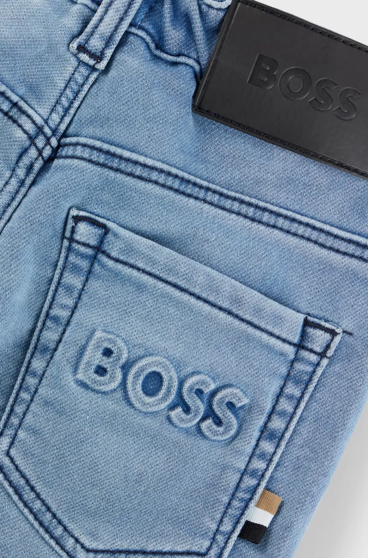 HUGO BOSS Børneshorts Af Denim Med Stræk Og Træksnor I Taljen Mønstret Cheap
