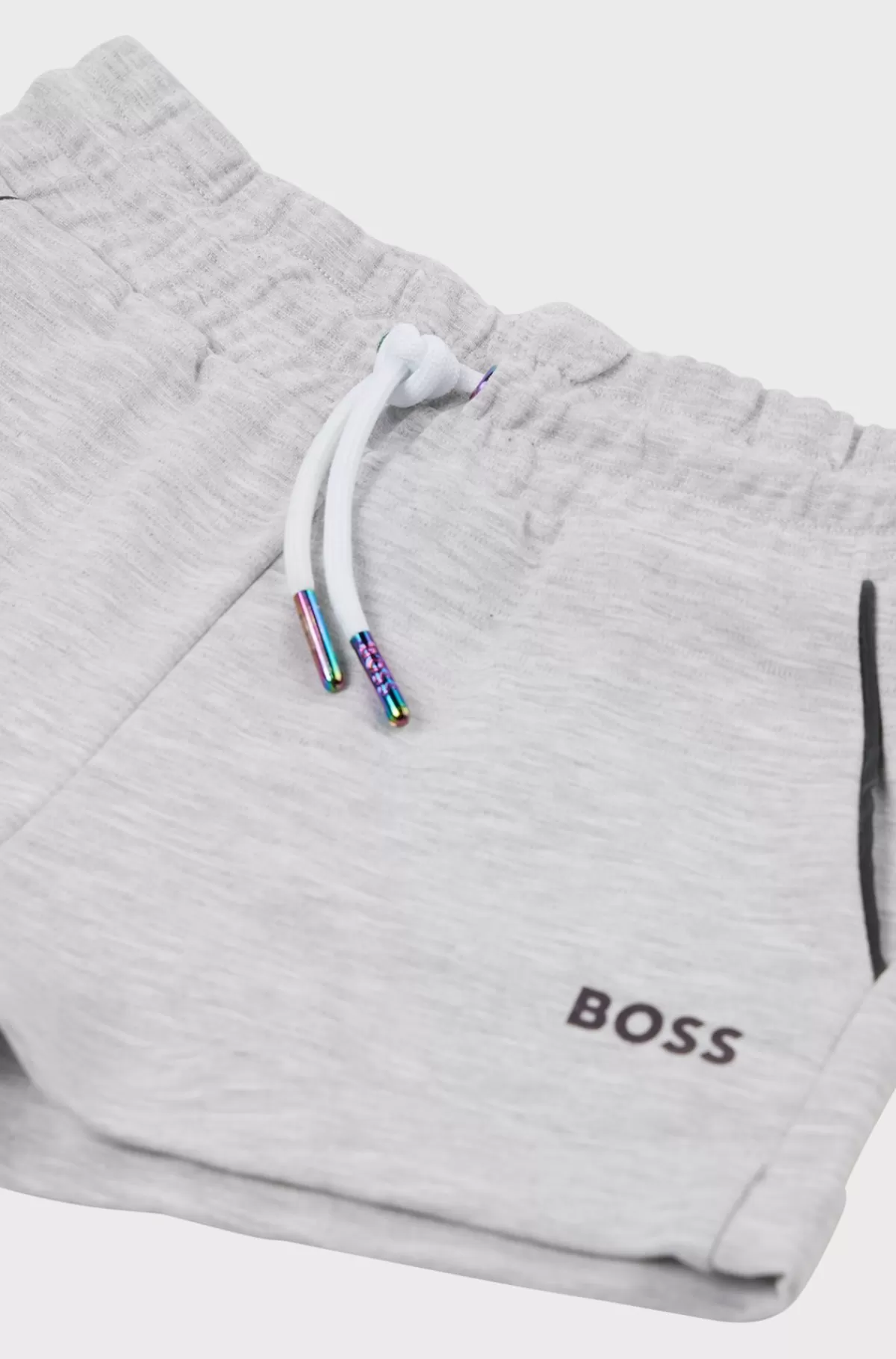 HUGO BOSS Børneshorts Med Mesh-lommer Og Trykt Logo Lysegrå Hot
