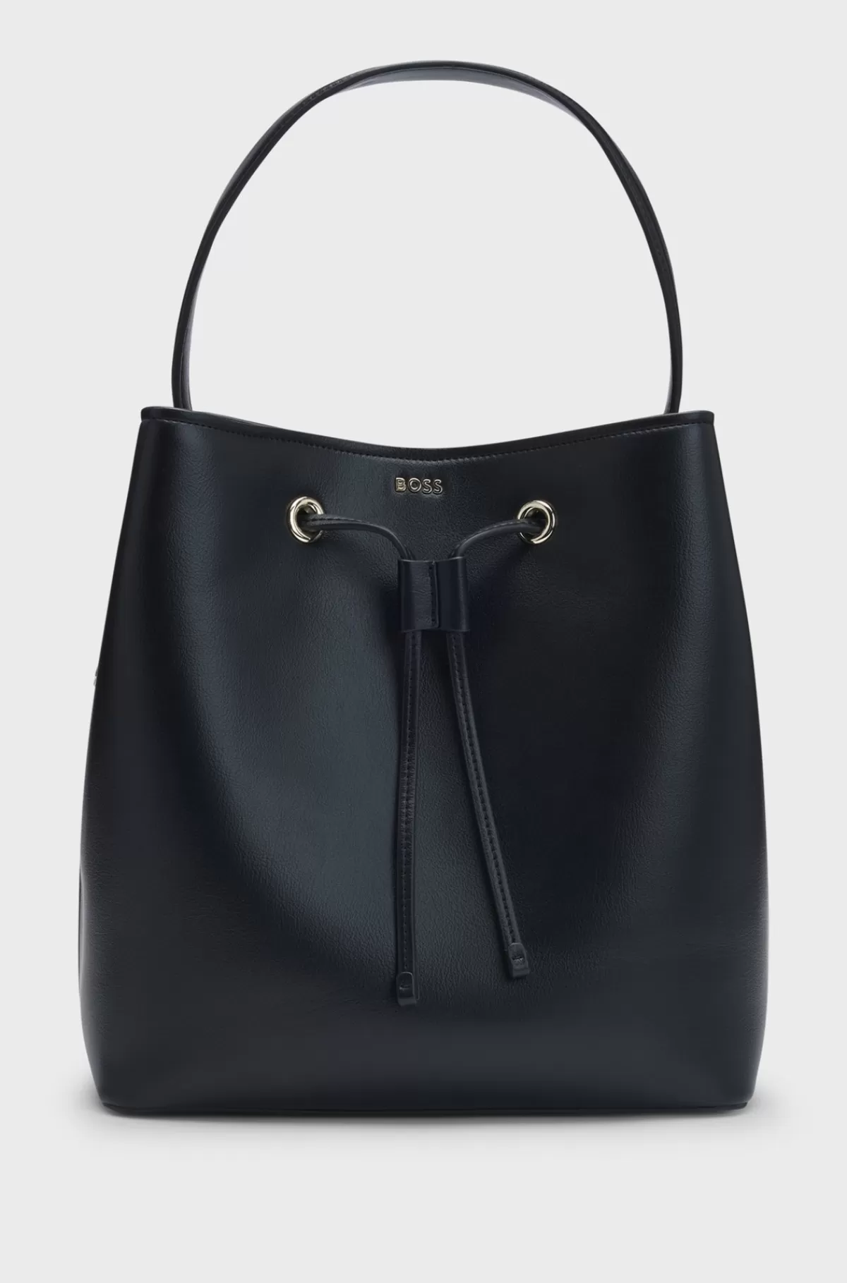 HUGO BOSS Bucket Bag I Imiteret Læder Med Dobbelt B-monogram Sort Cheap