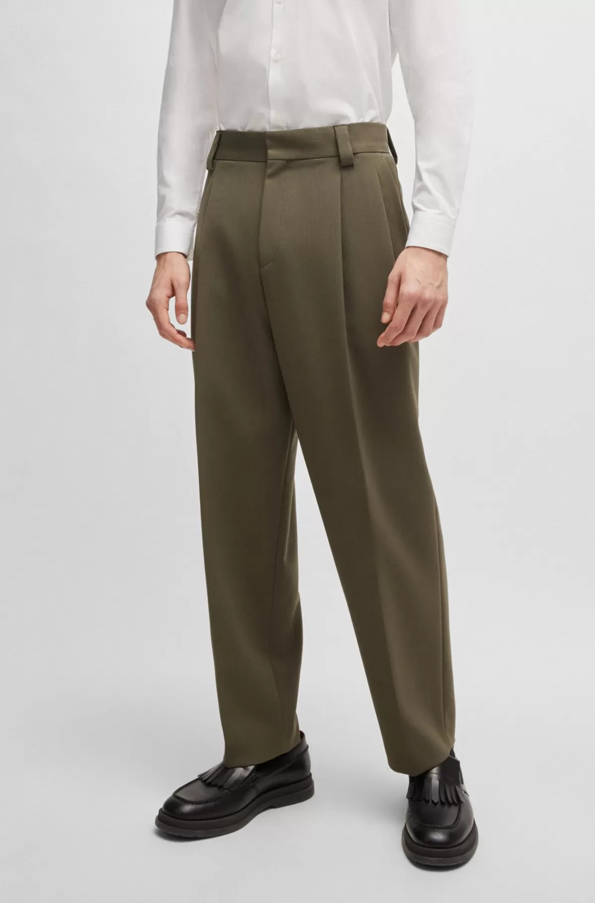 HUGO BOSS Bukser I Performance-stof Med Stræk Kaki Shop