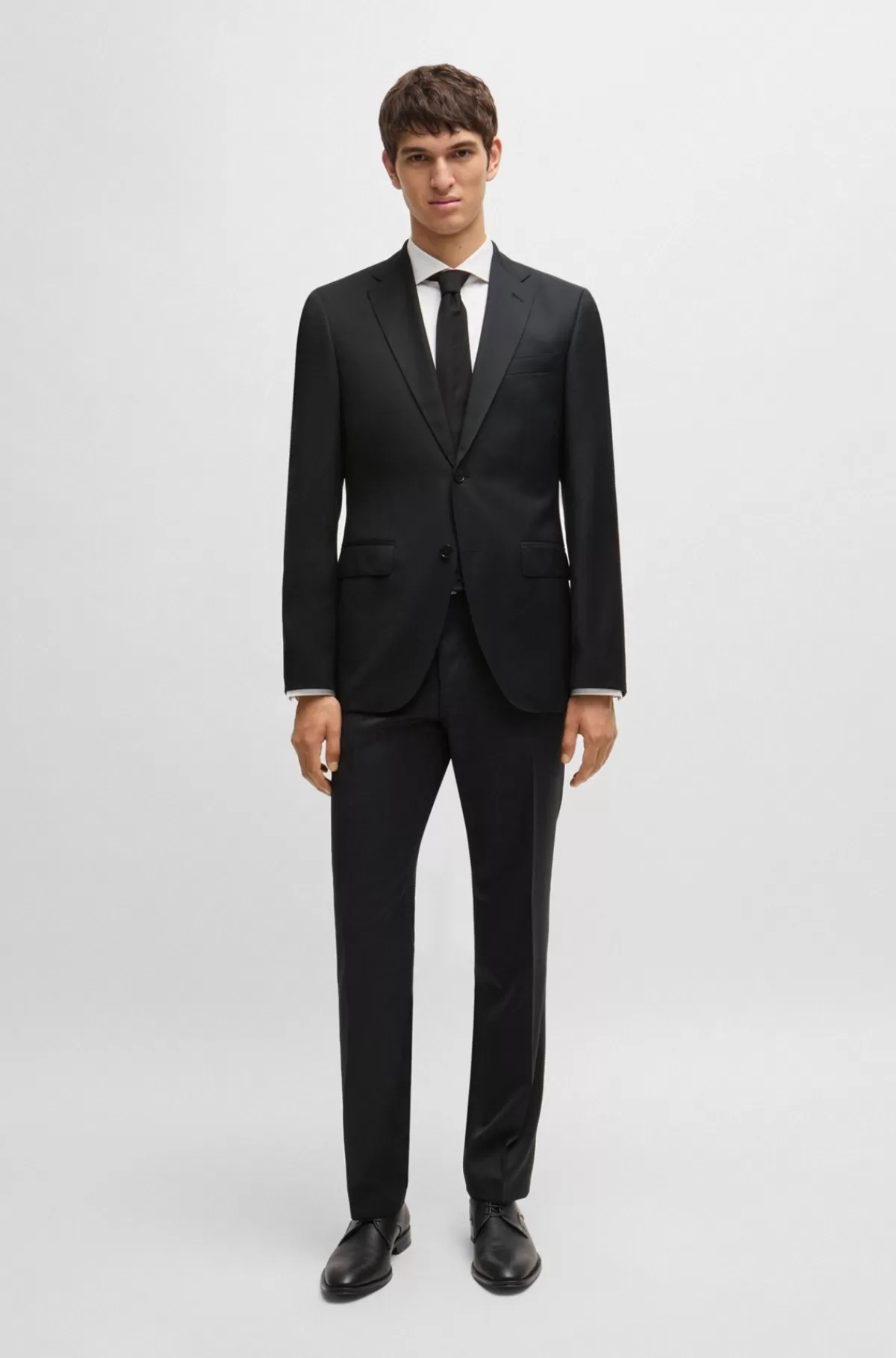 HUGO BOSS Bukser I Serge Af Ny Uld Med Regular Fit Sort Hot
