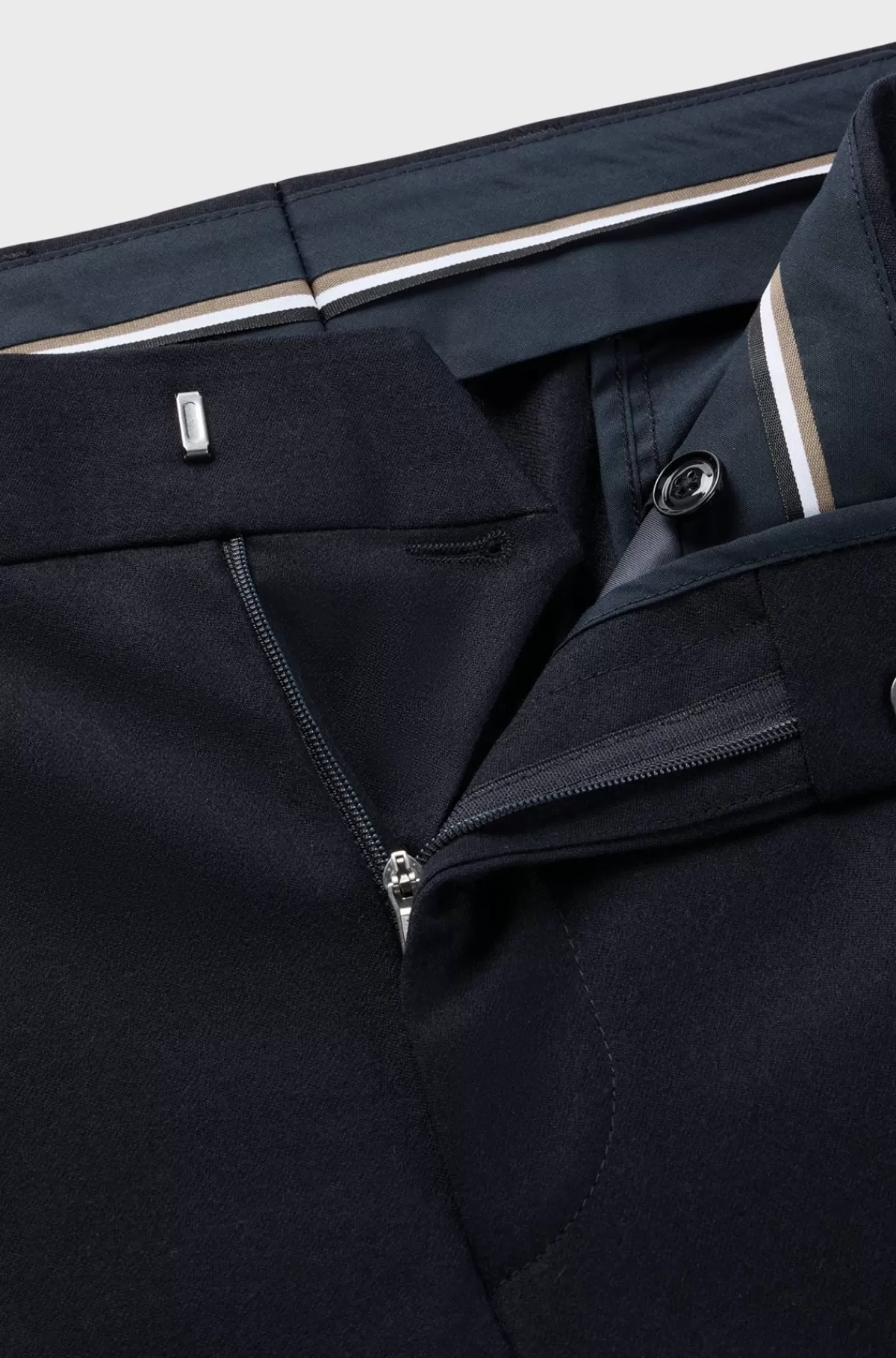 HUGO BOSS Bukser I Uld Med Stræk Fra BOSS SELECTED BY BECKHAM Mørkeblå Discount