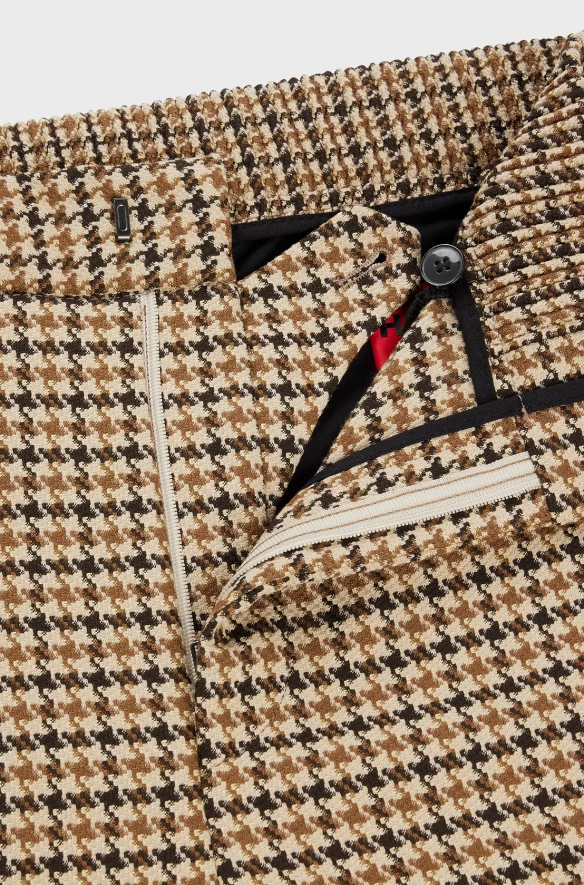 HUGO BOSS Bukser Med Et Moderne Fit I Materiale Med Stræk Og Hanefjedstern Mørkebrun Best Sale