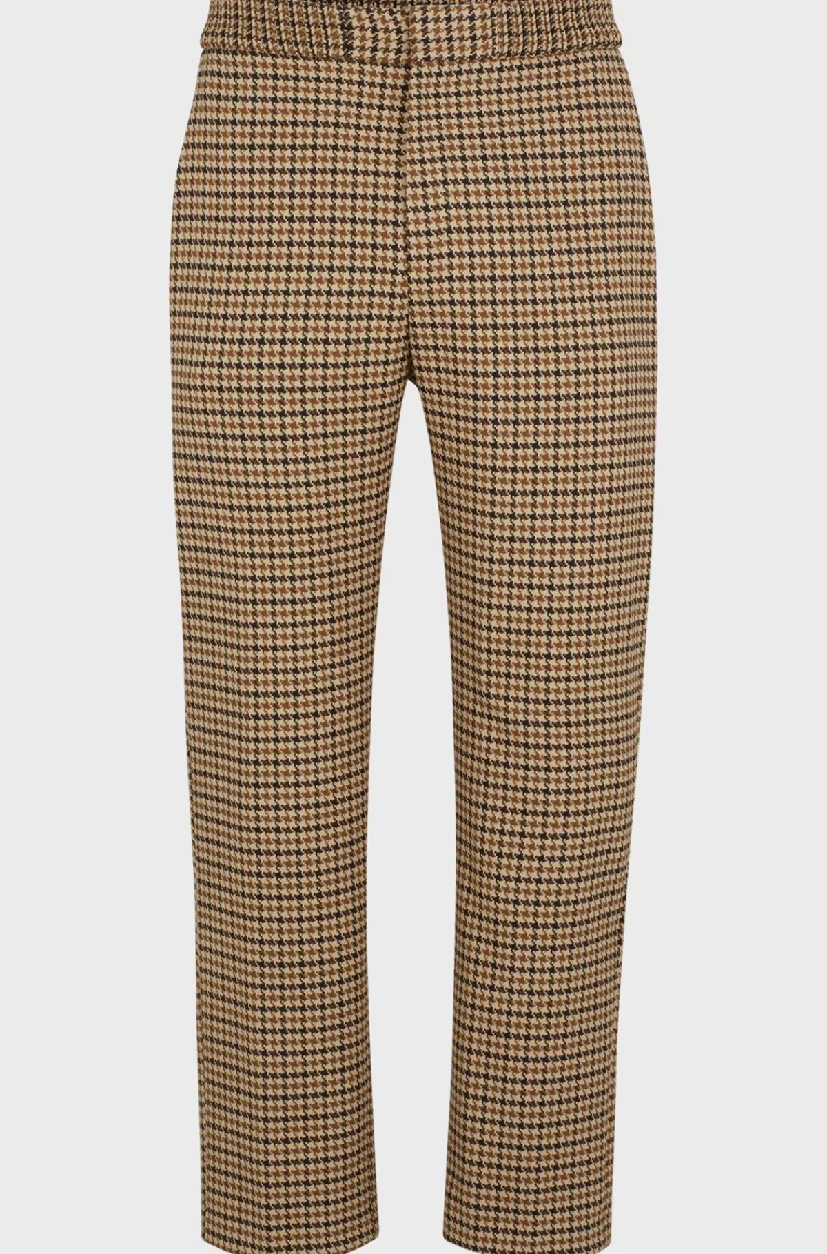 HUGO BOSS Bukser Med Et Moderne Fit I Materiale Med Stræk Og Hanefjedstern Mørkebrun Best Sale
