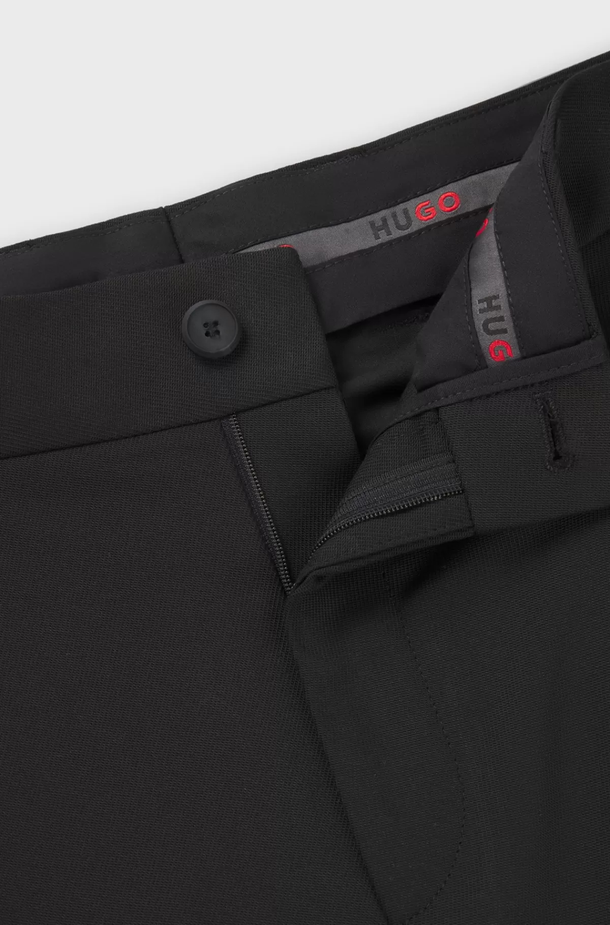 HUGO BOSS Bukser Med Et Moderne Fit I Twill Med Stræk Og Pressefold Foran Sort Cheap