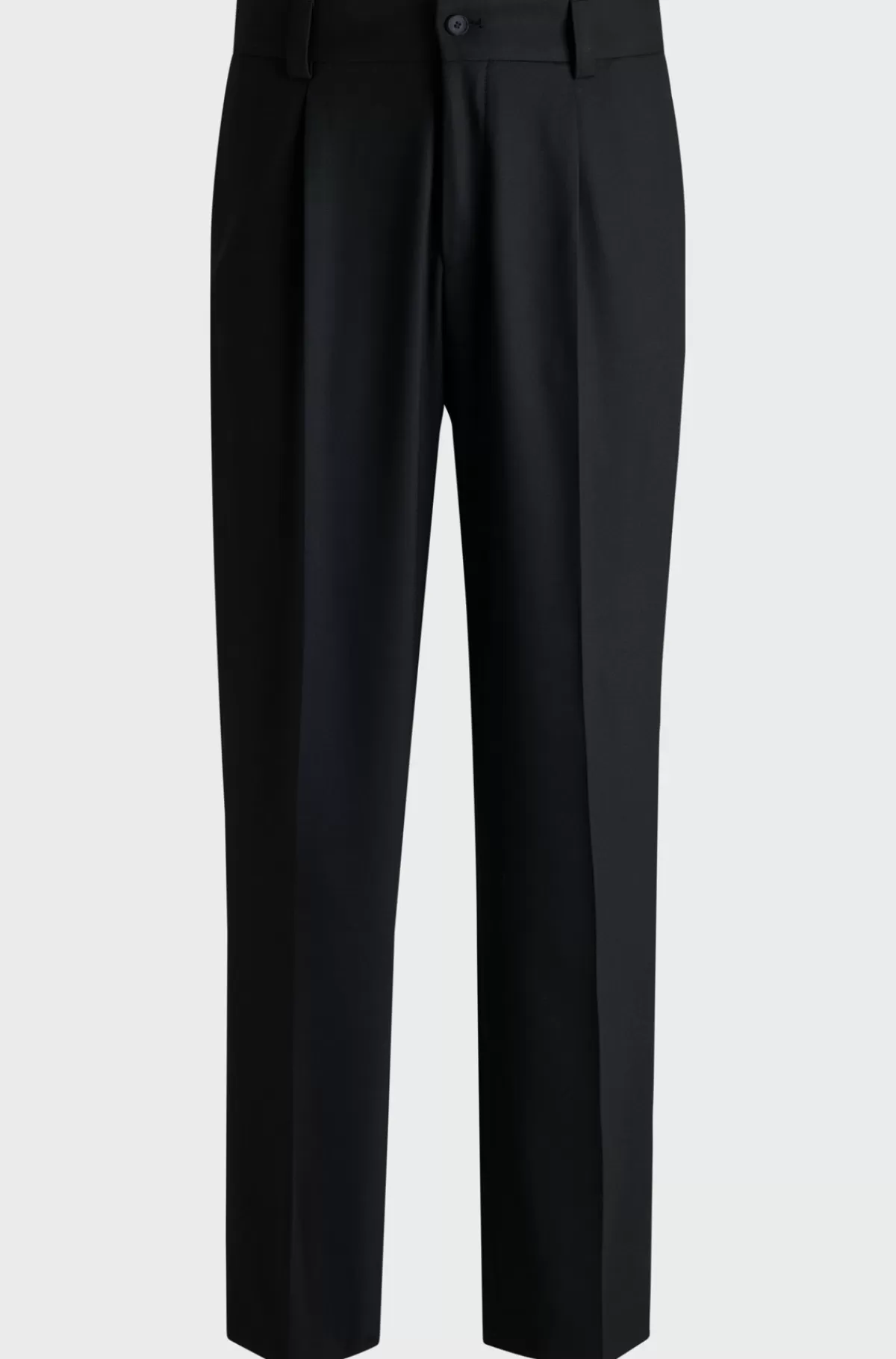HUGO BOSS Bukser Med Et Moderne Fit I Twill Med Stræk Og Pressefold Foran Sort Cheap