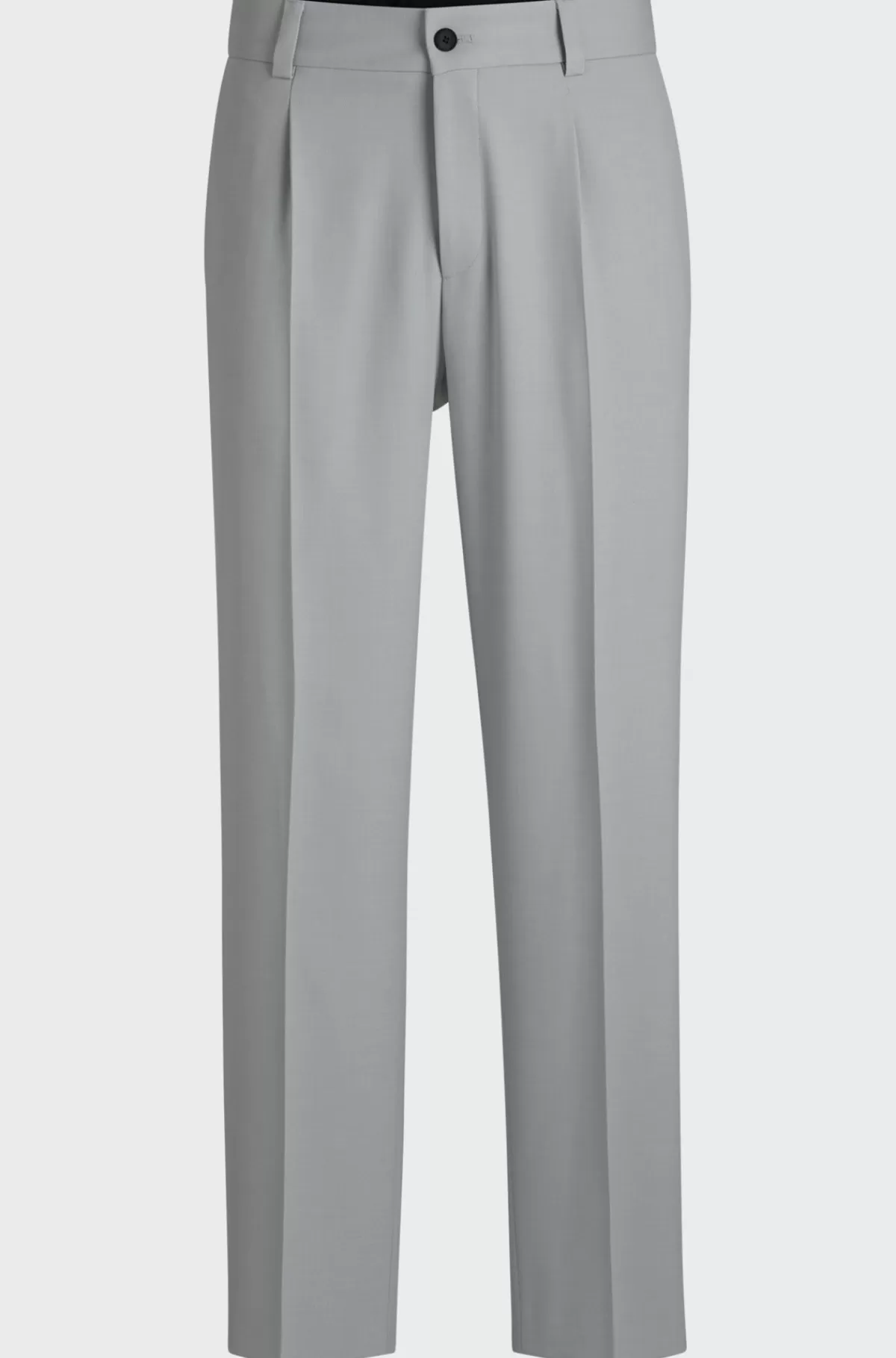 HUGO BOSS Bukser Med Et Moderne Fit I Twill Med Stræk Og Pressefold Foran Lysegrå Cheap