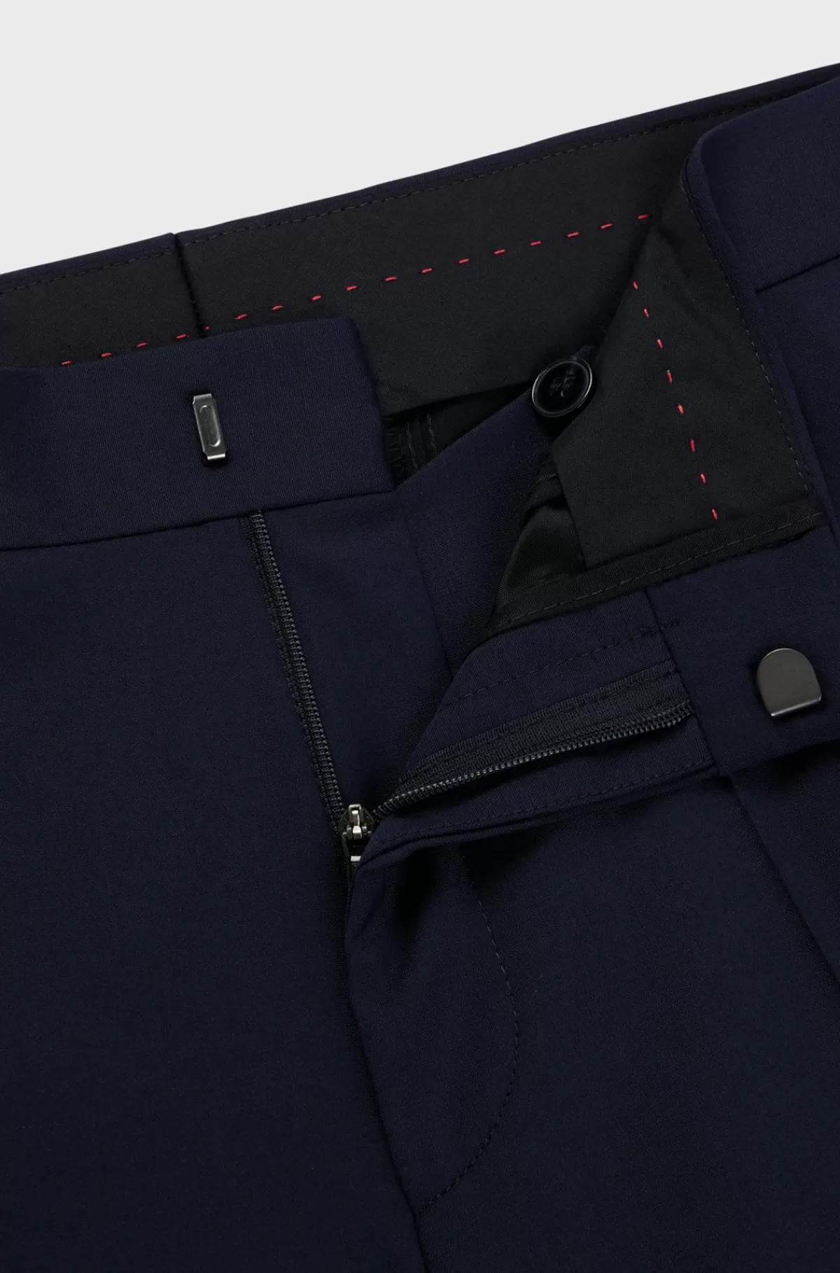 HUGO BOSS Bukser Med Extra Slim Fit I En Uldblanding Med Stræk Mørkeblå New