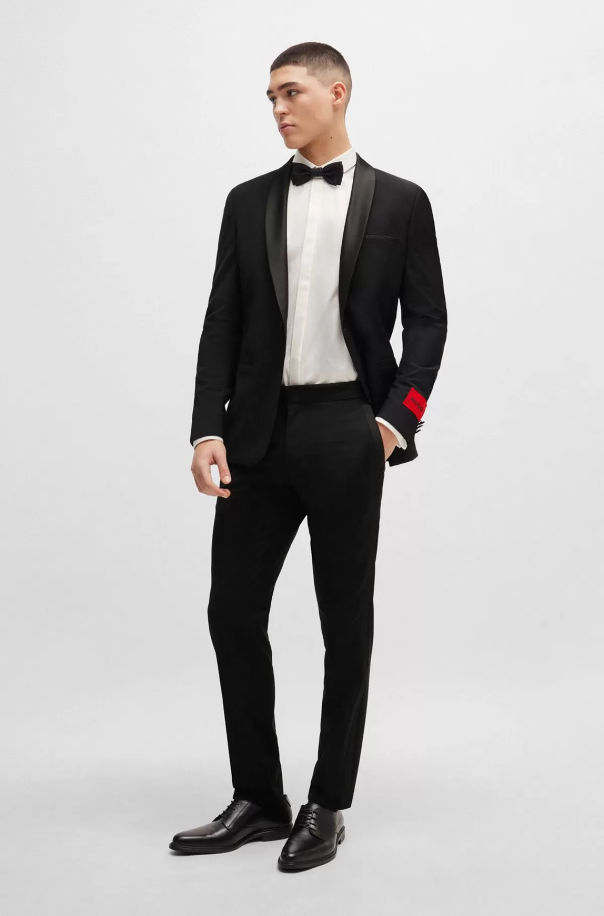 HUGO BOSS Bukser Med Extra Slim Fit I En Uldblanding Med Stræk Sort Hot