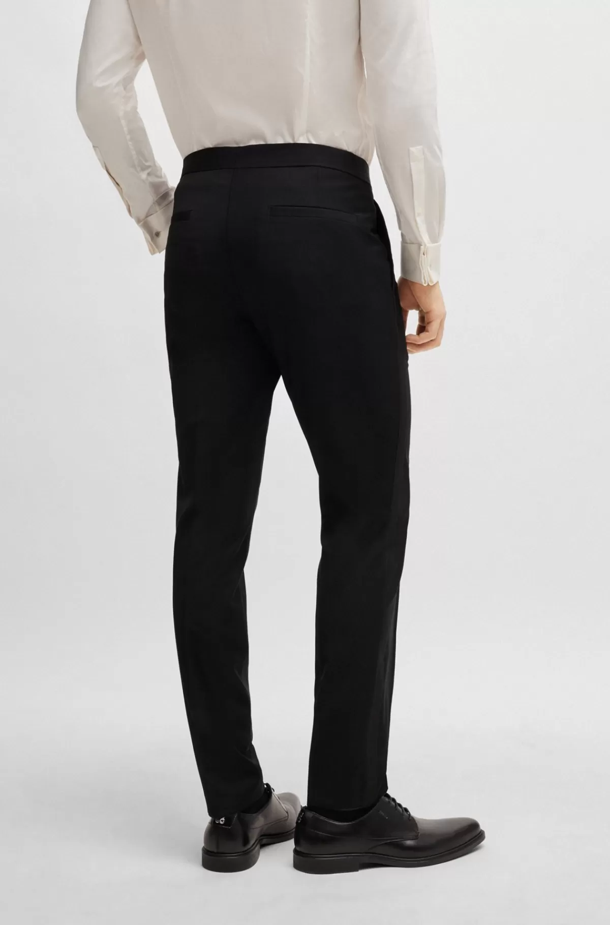HUGO BOSS Bukser Med Extra Slim Fit I En Uldblanding Med Stræk Sort Hot