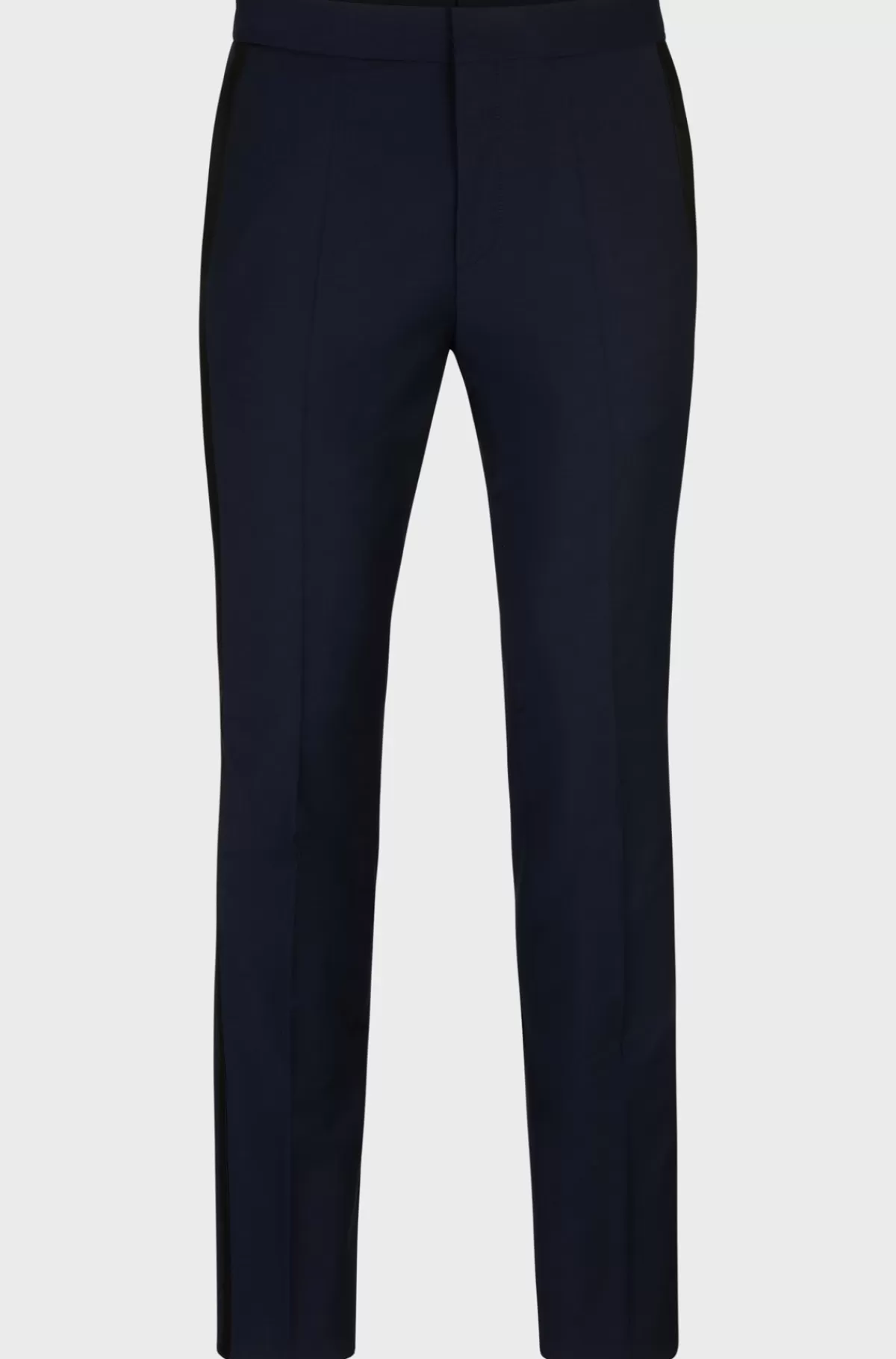 HUGO BOSS Bukser Med Extra Slim Fit I En Uldblanding Med Stræk Mørkeblå New