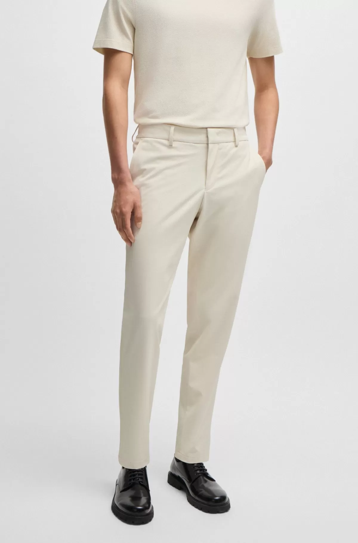 HUGO BOSS Bukser Med Moderne Fit I Krølresistent Performance-stof Med Stræk Hvid Online