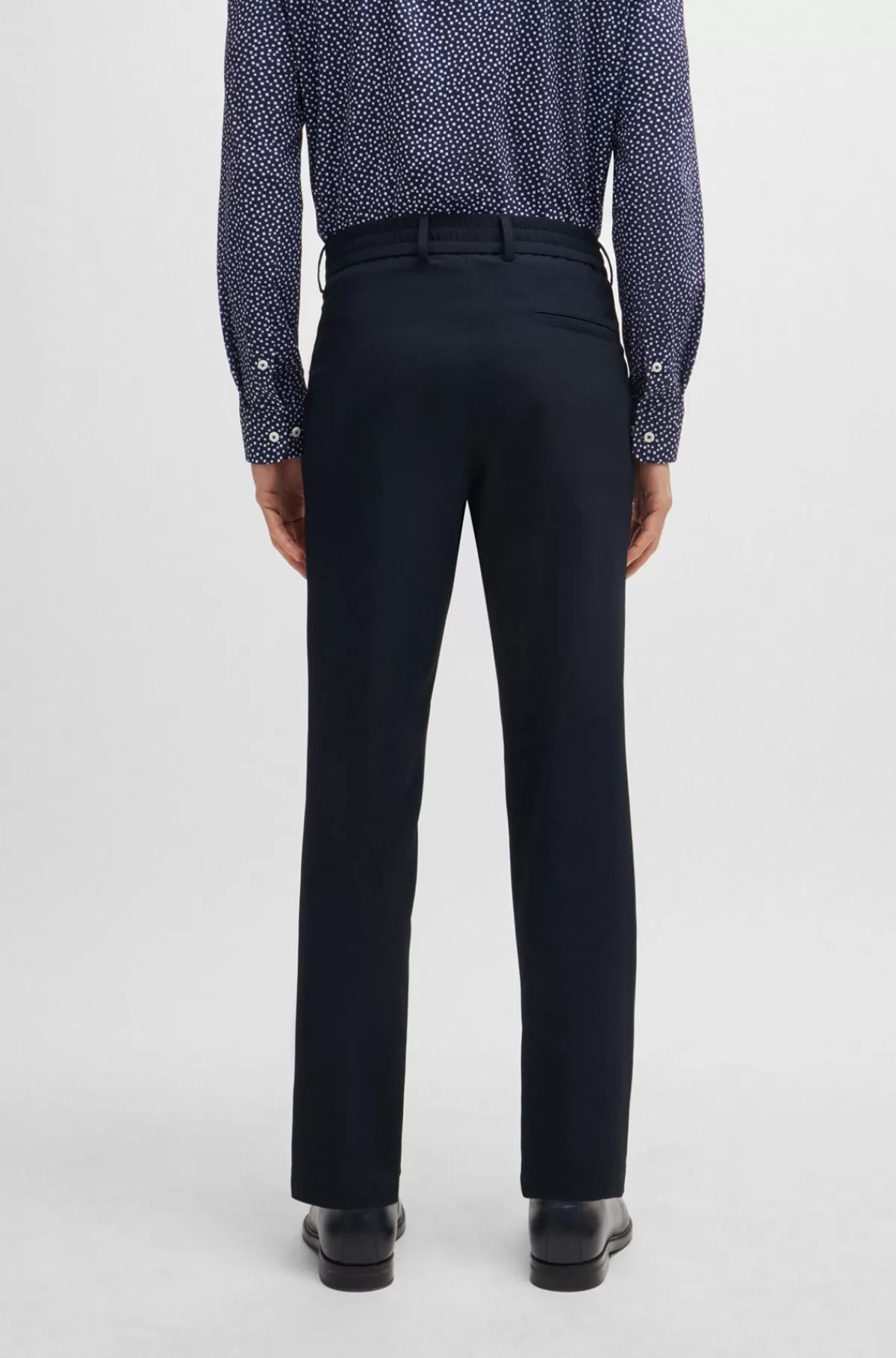 HUGO BOSS Bukser Med Moderne Fit I Krølresistent Performance-stof Med Stræk Mørkeblå Fashion