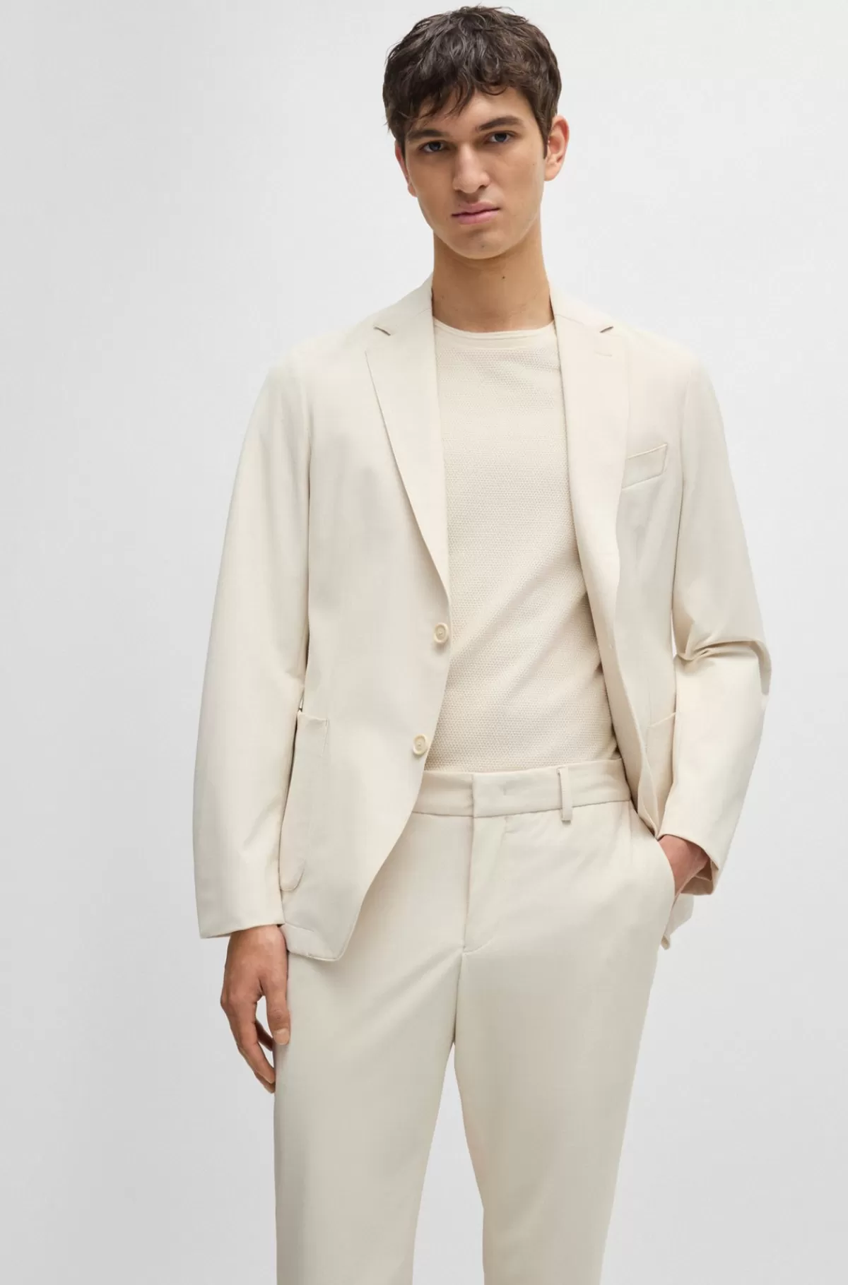 HUGO BOSS Bukser Med Moderne Fit I Krølresistent Performance-stof Med Stræk Hvid Online