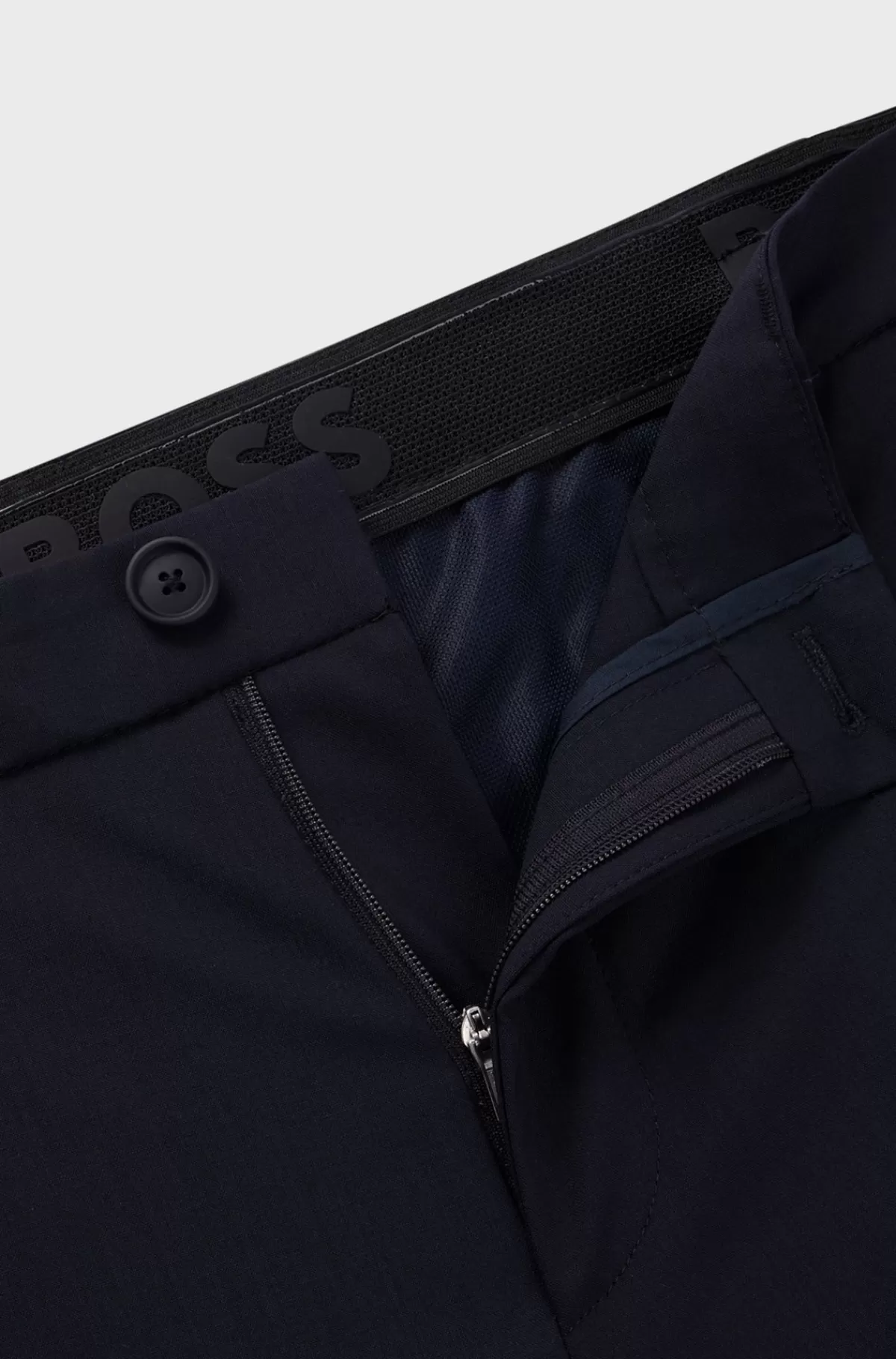 HUGO BOSS Bukser Med Moderne Fit I Performance-stof Af Uldblanding Med Stræk Mørkeblå Hot