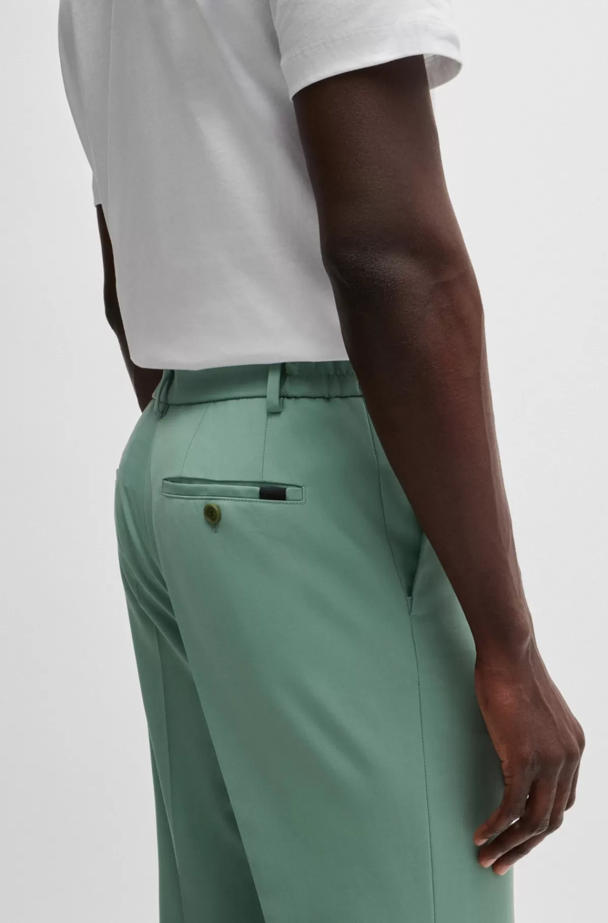 HUGO BOSS Bukser Med Moderne Fit I Performance-stof Af Uldblanding Med Stræk Lysegrøn Best