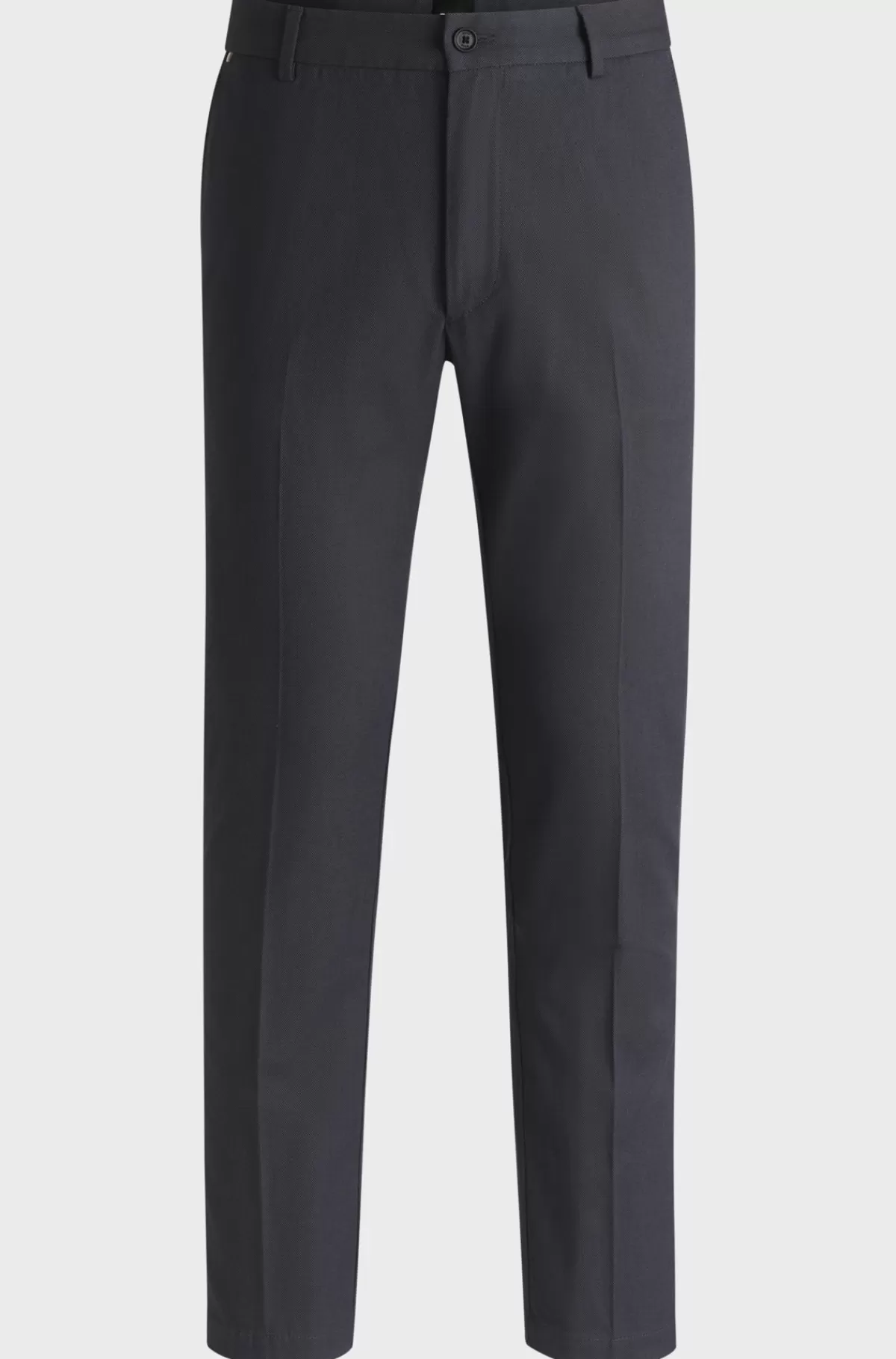HUGO BOSS Bukser Med Regular Fit I Bomuld Med Stræk Og Mikromønster Mørkeblå Best