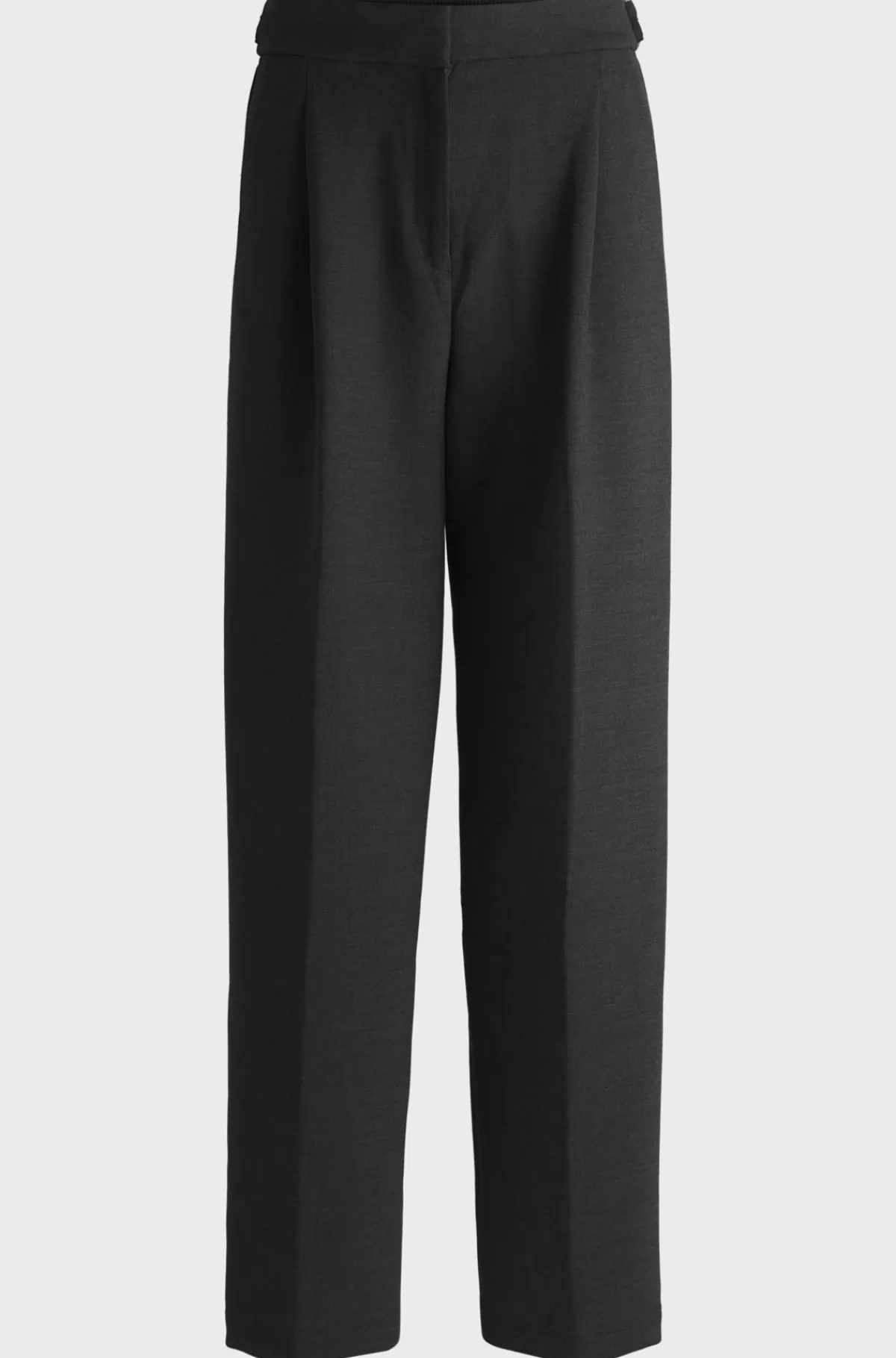 HUGO BOSS Bukser Med Regular Fit I Materiale Med Stræk Og Signaturspænde Mørkegrå Clearance